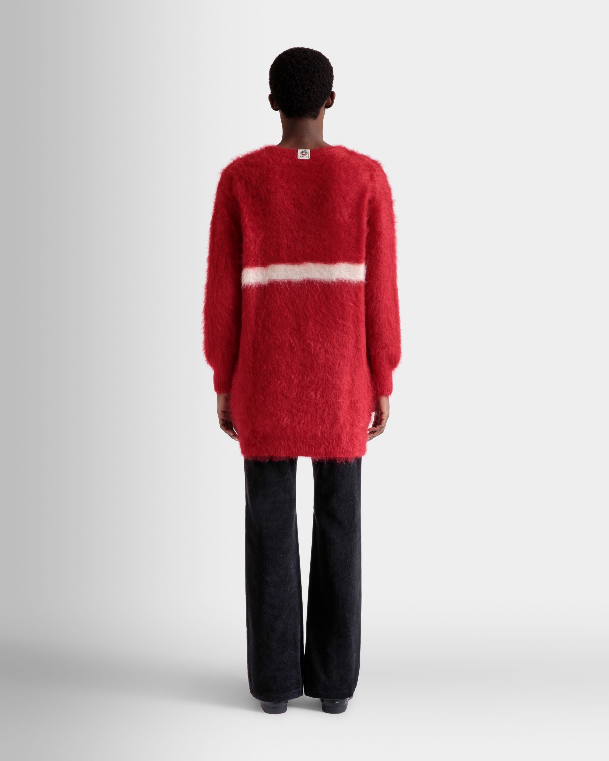 Crewneck Sweater In Red Mohair And Silk - Men's - Bally - 06
