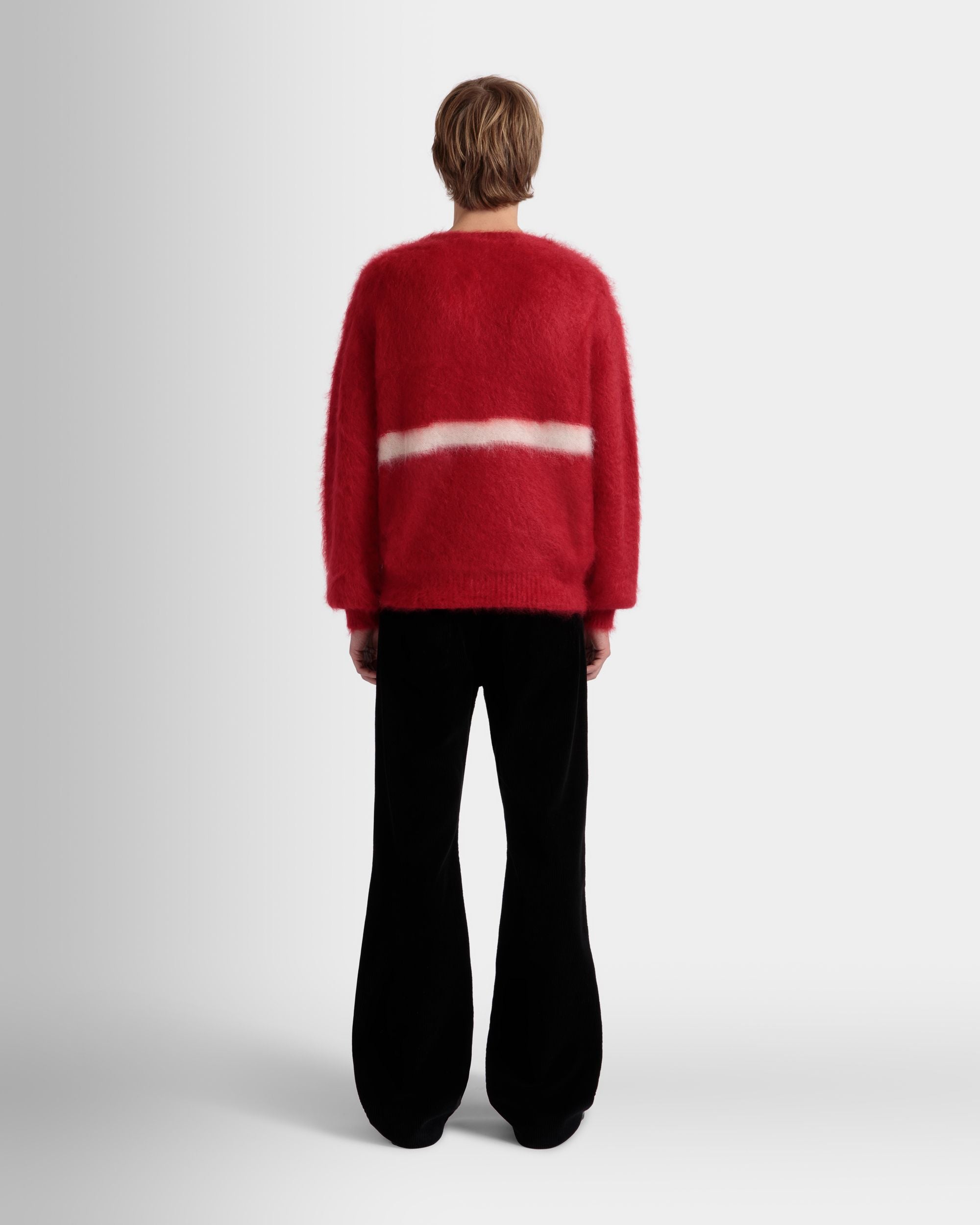 Crewneck Sweater In Red Mohair And Silk - Men's - Bally - 06