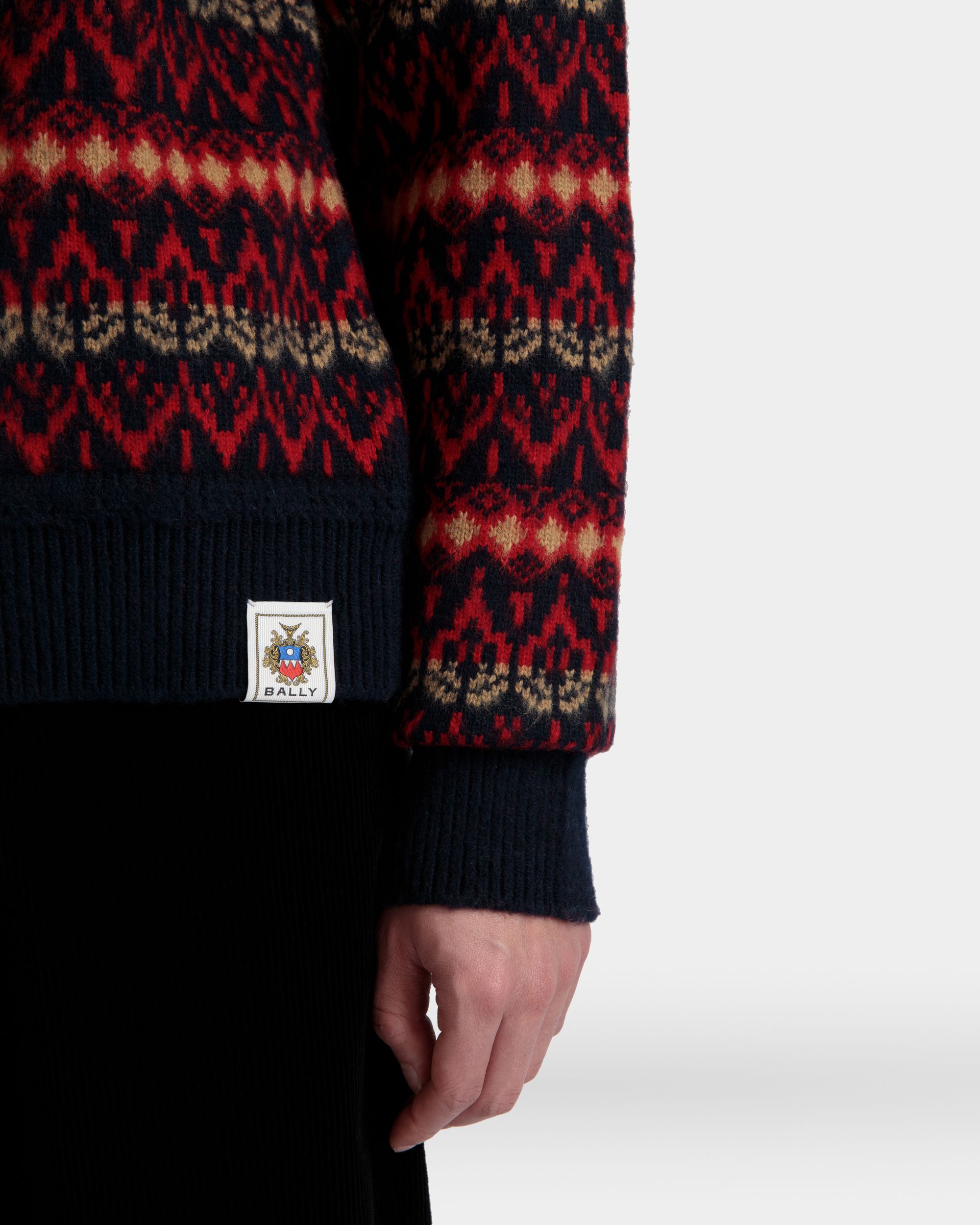 Crewneck Sweater In Multicolor Wool - Men's - Bally - 04
