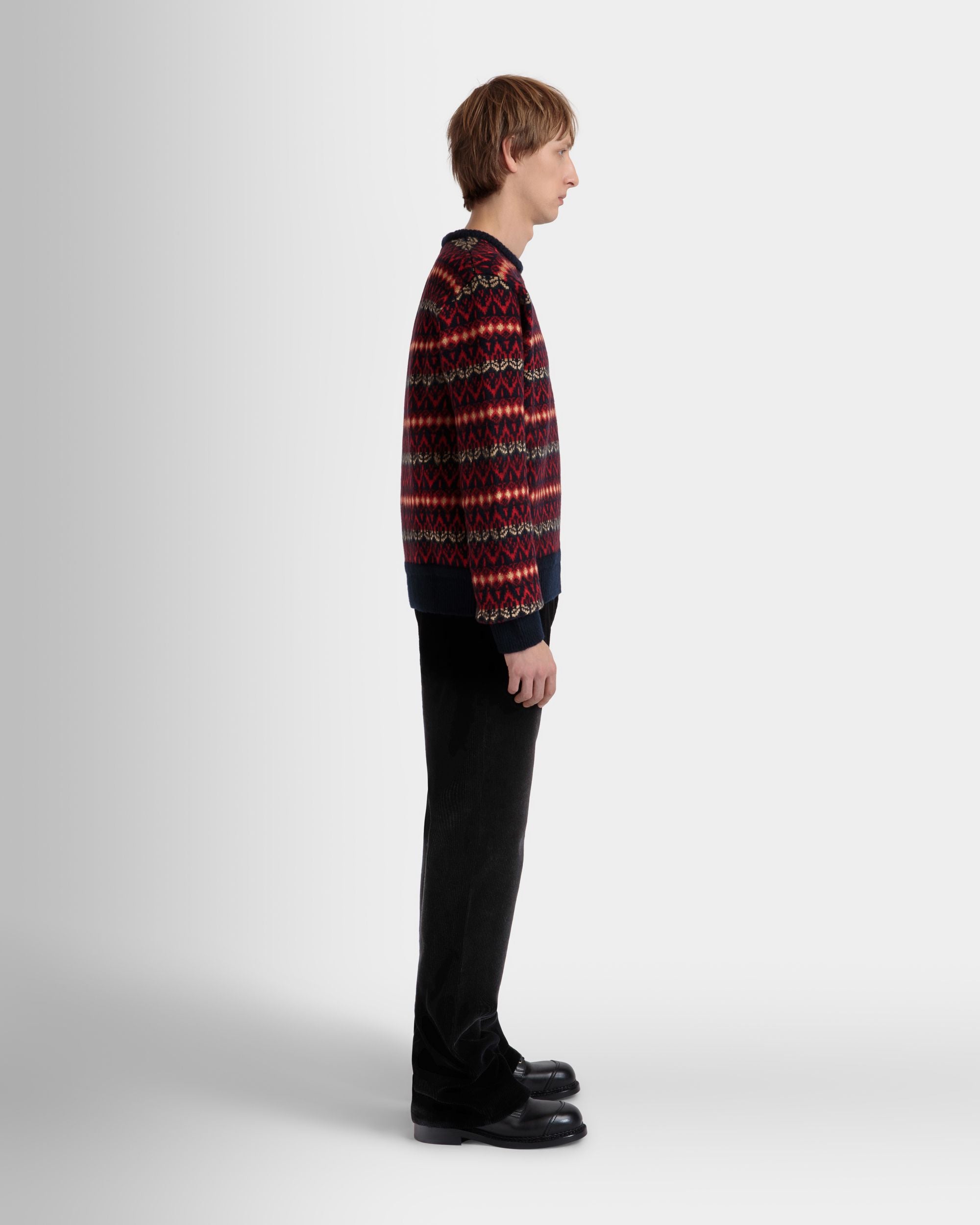 Crewneck Sweater In Multicolor Wool - Men's - Bally - 05