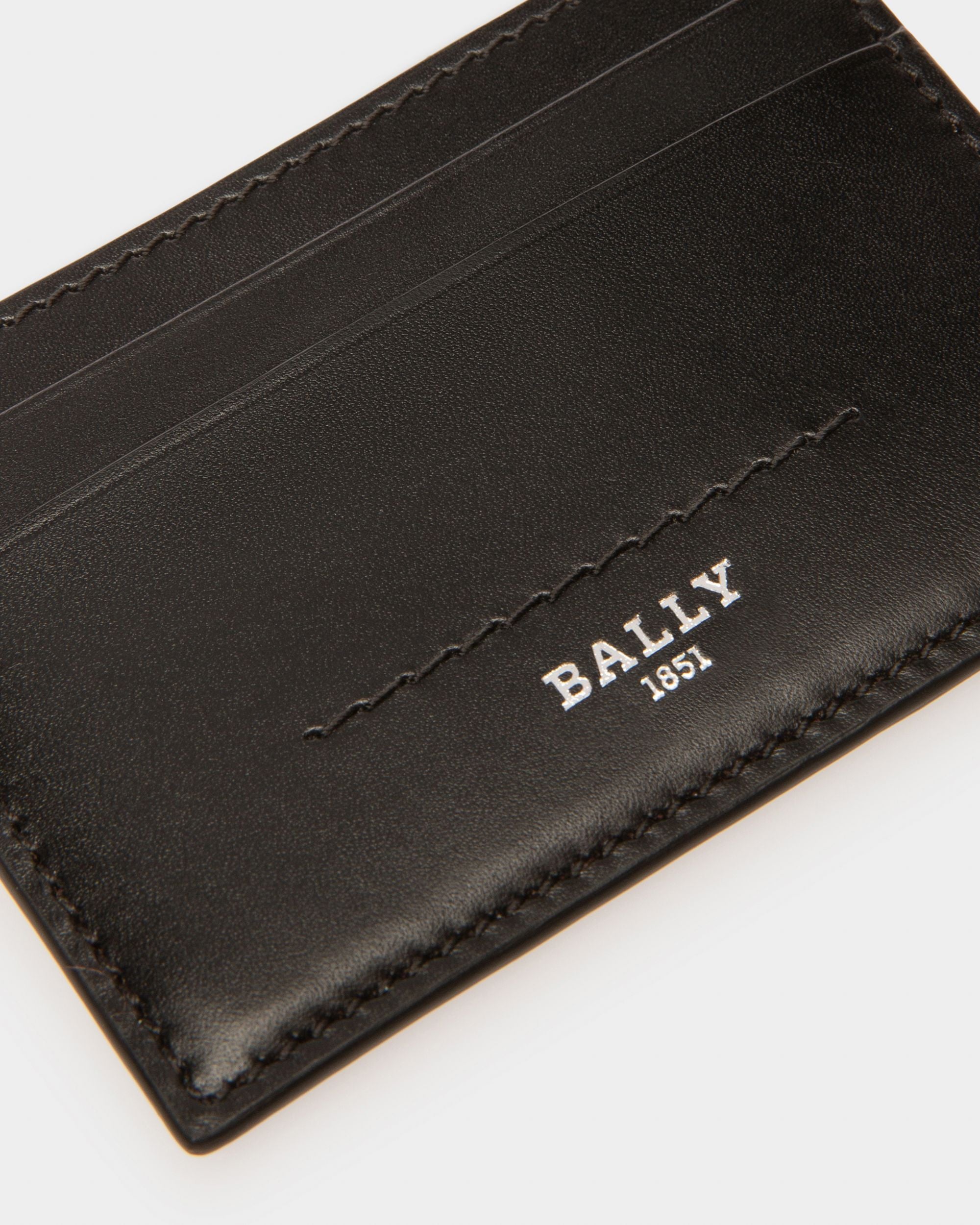 Schar Leather Card Holder In Black - Men's - Bally - 04