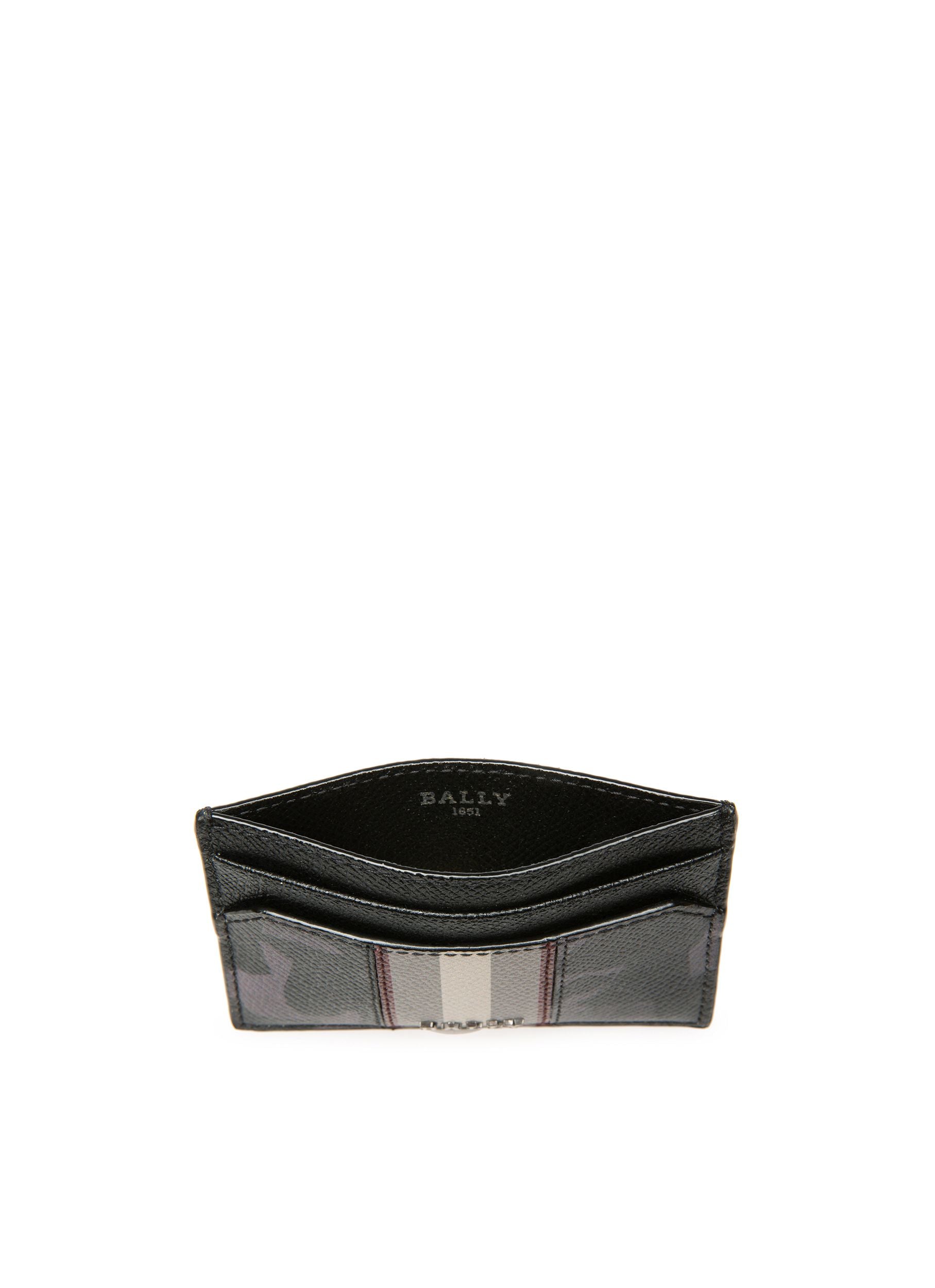 Bhar Leather Card Holder In Black - Men's - Bally - 04