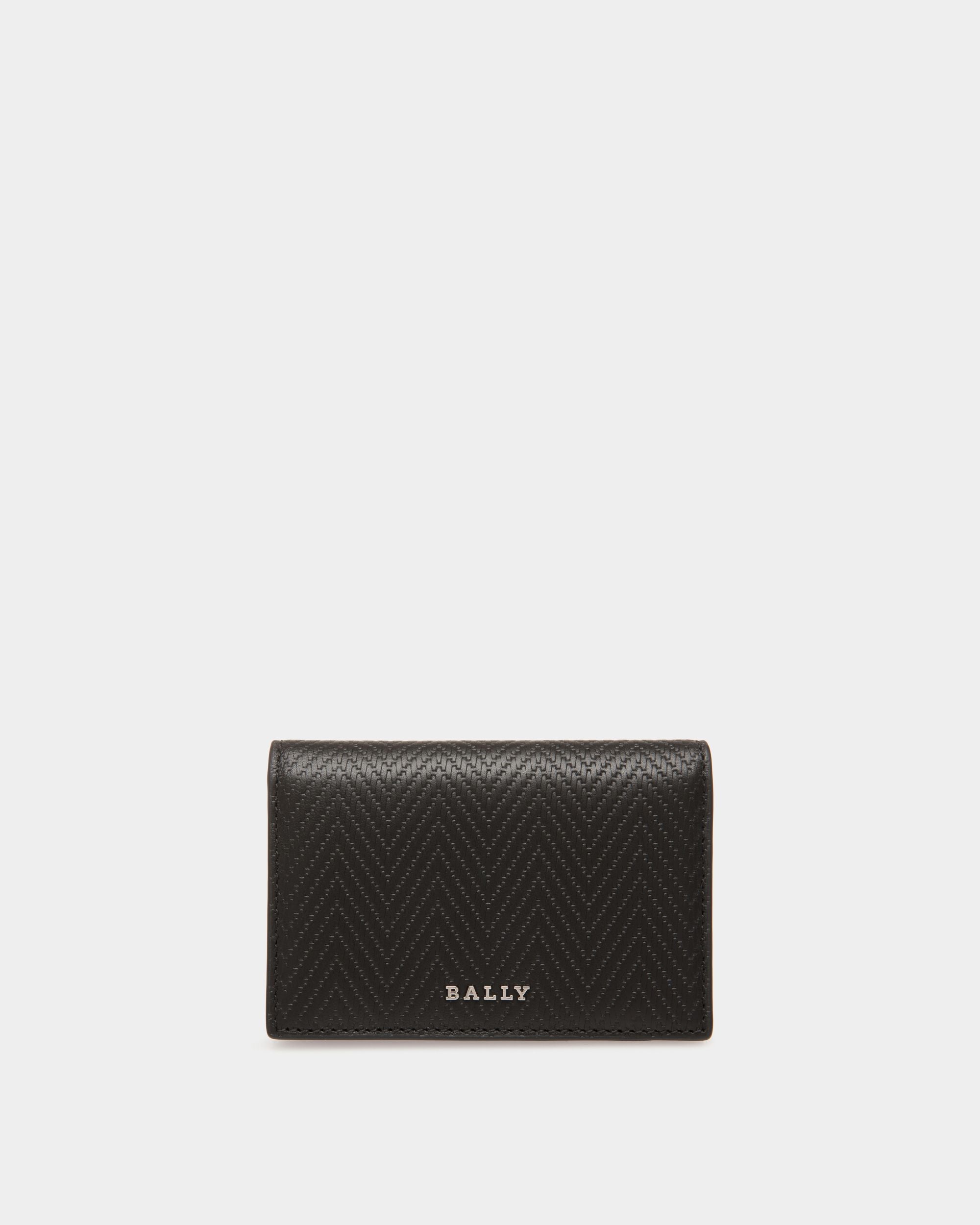 Business Card Holder In Black Leather - Men's - Bally - 01