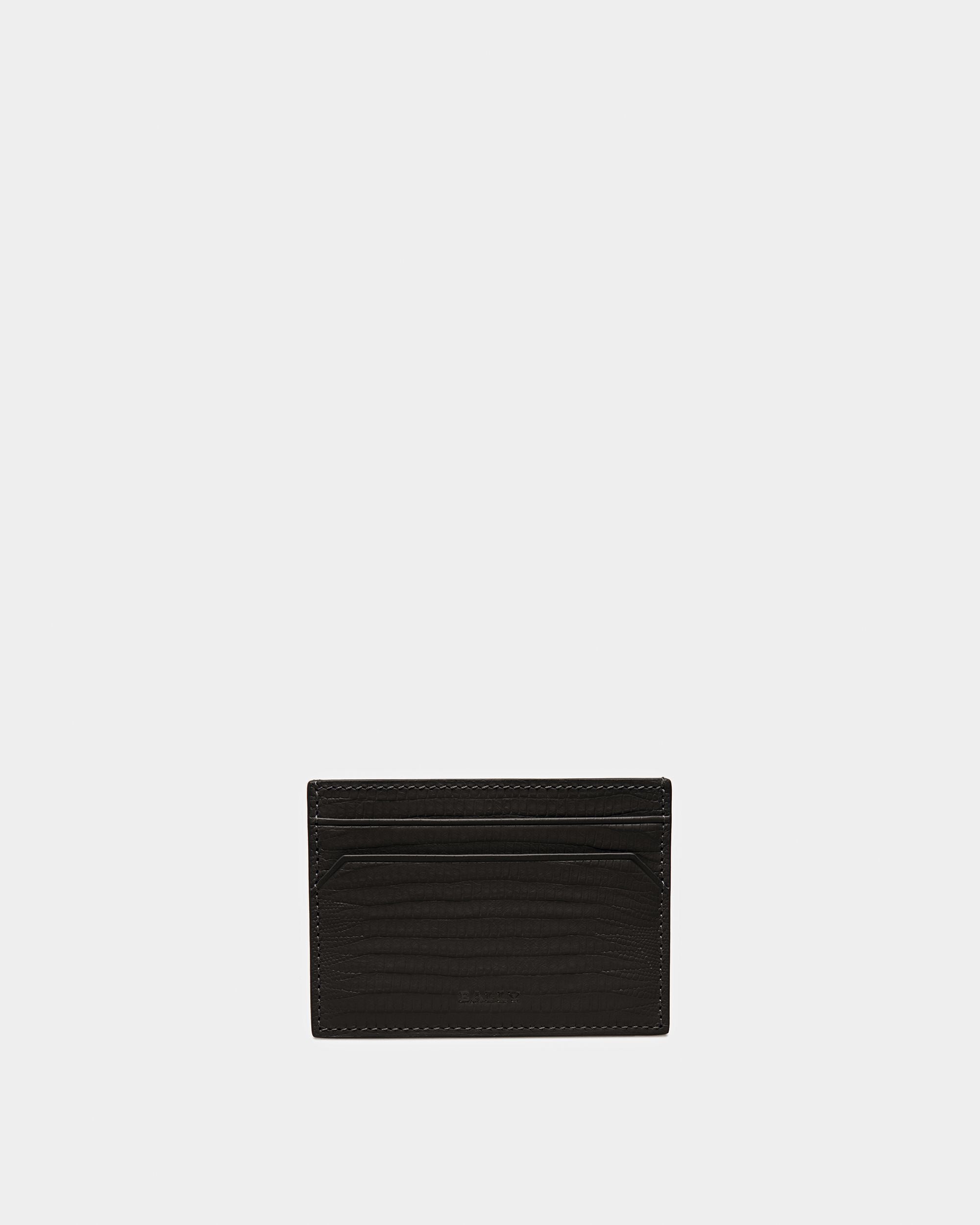 Bhar Embossed Leather Card Holder In Black - Men's - Bally - 01