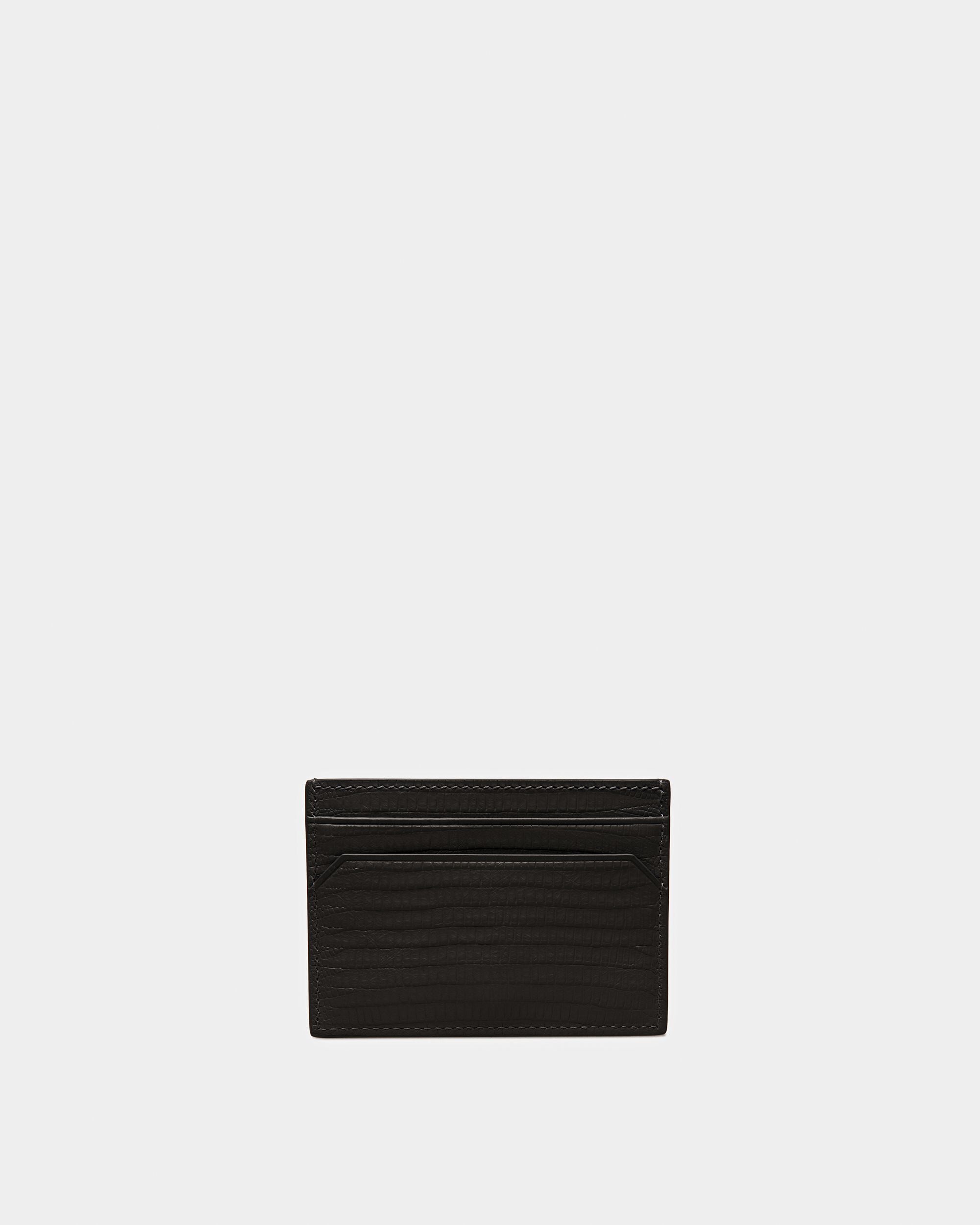 Bhar Embossed Leather Card Holder In Black - Men's - Bally - 02