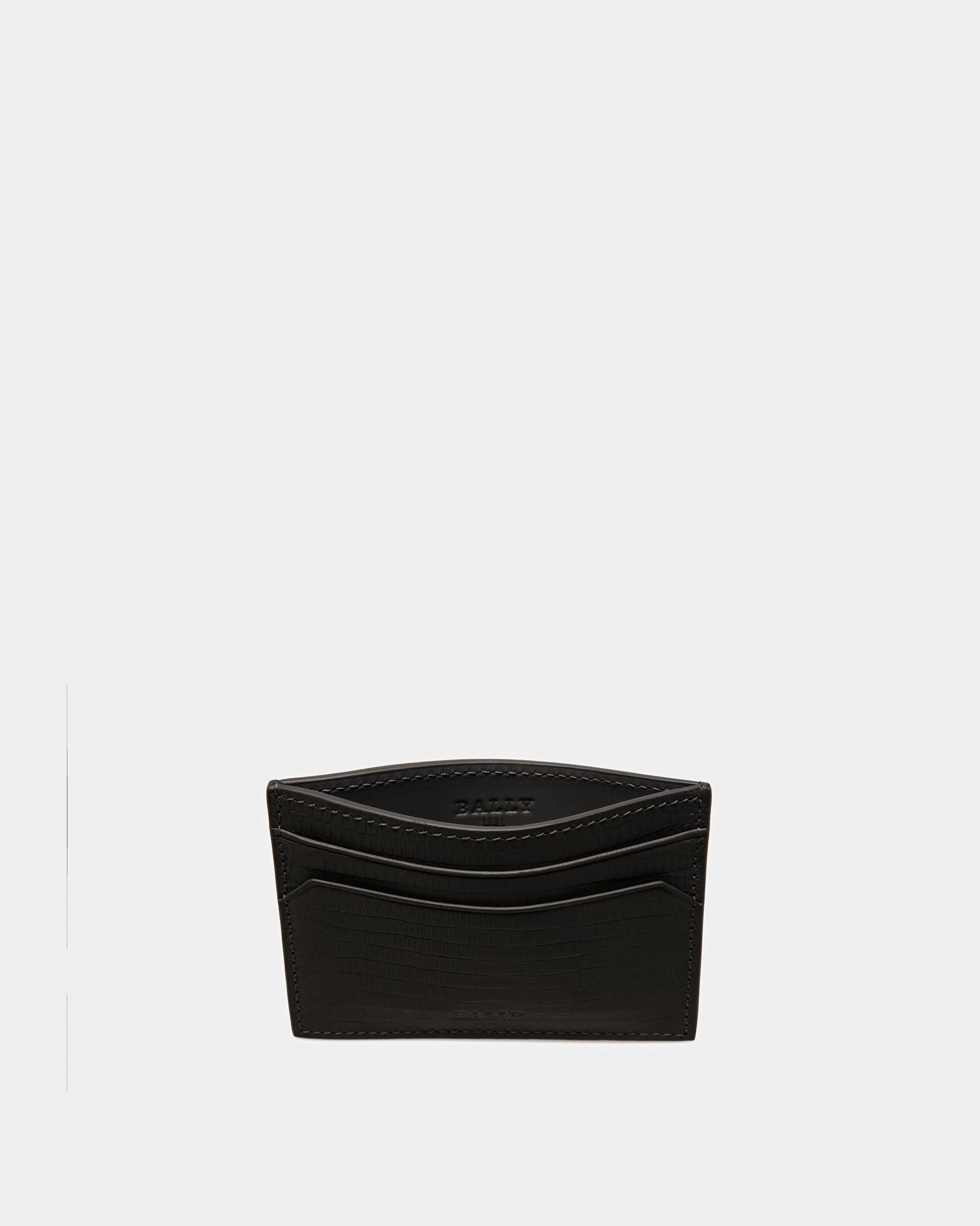 Bhar Embossed Leather Card Holder In Black - Men's - Bally - 03