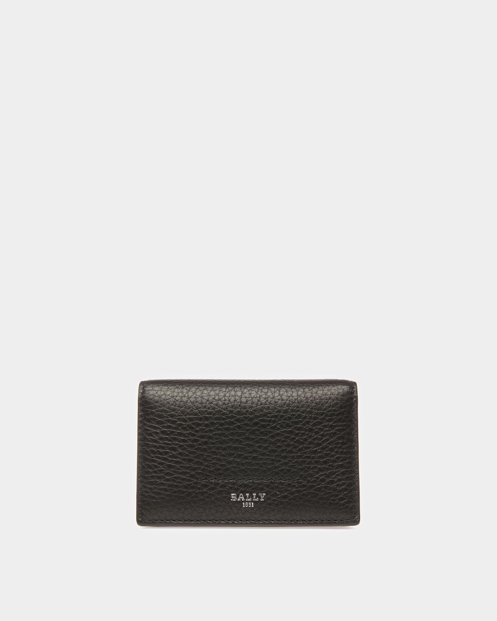 Screnty Grained Leather Card Holder In Black - Men's - Bally - 01