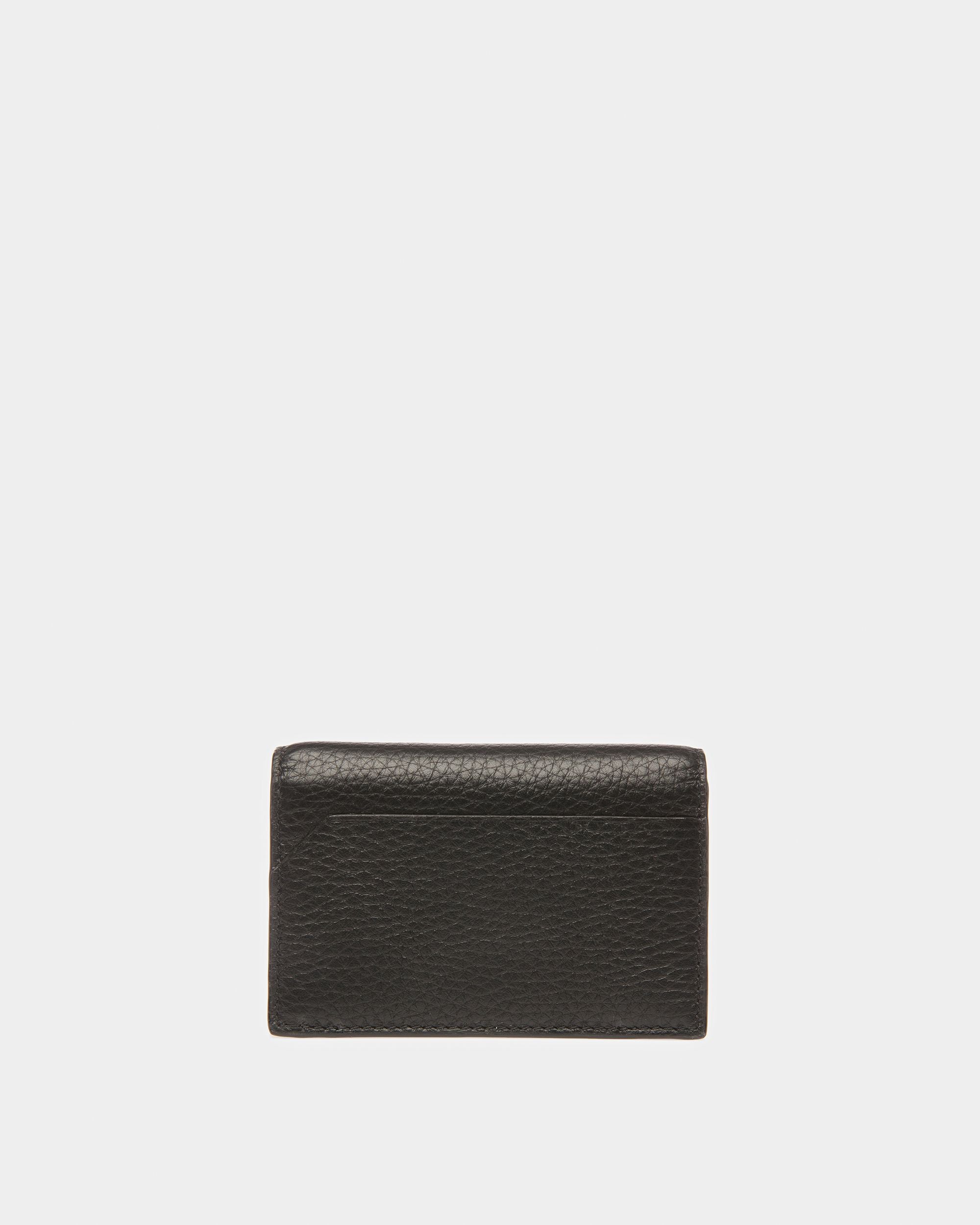 Screnty Grained Leather Card Holder In Black - Men's - Bally - 02