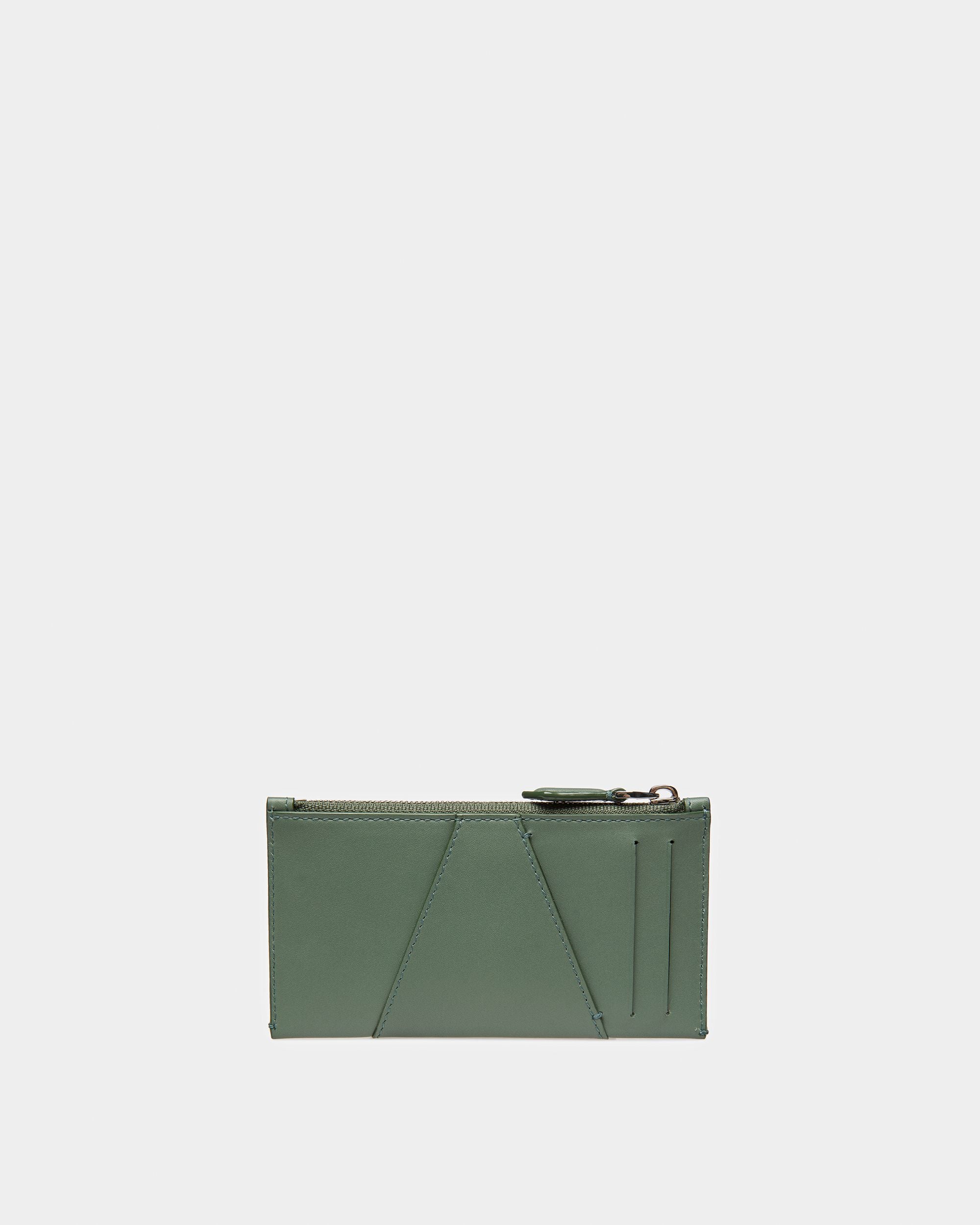 Adley Leather Business Card Holder In Sage - Men's - Bally - 04