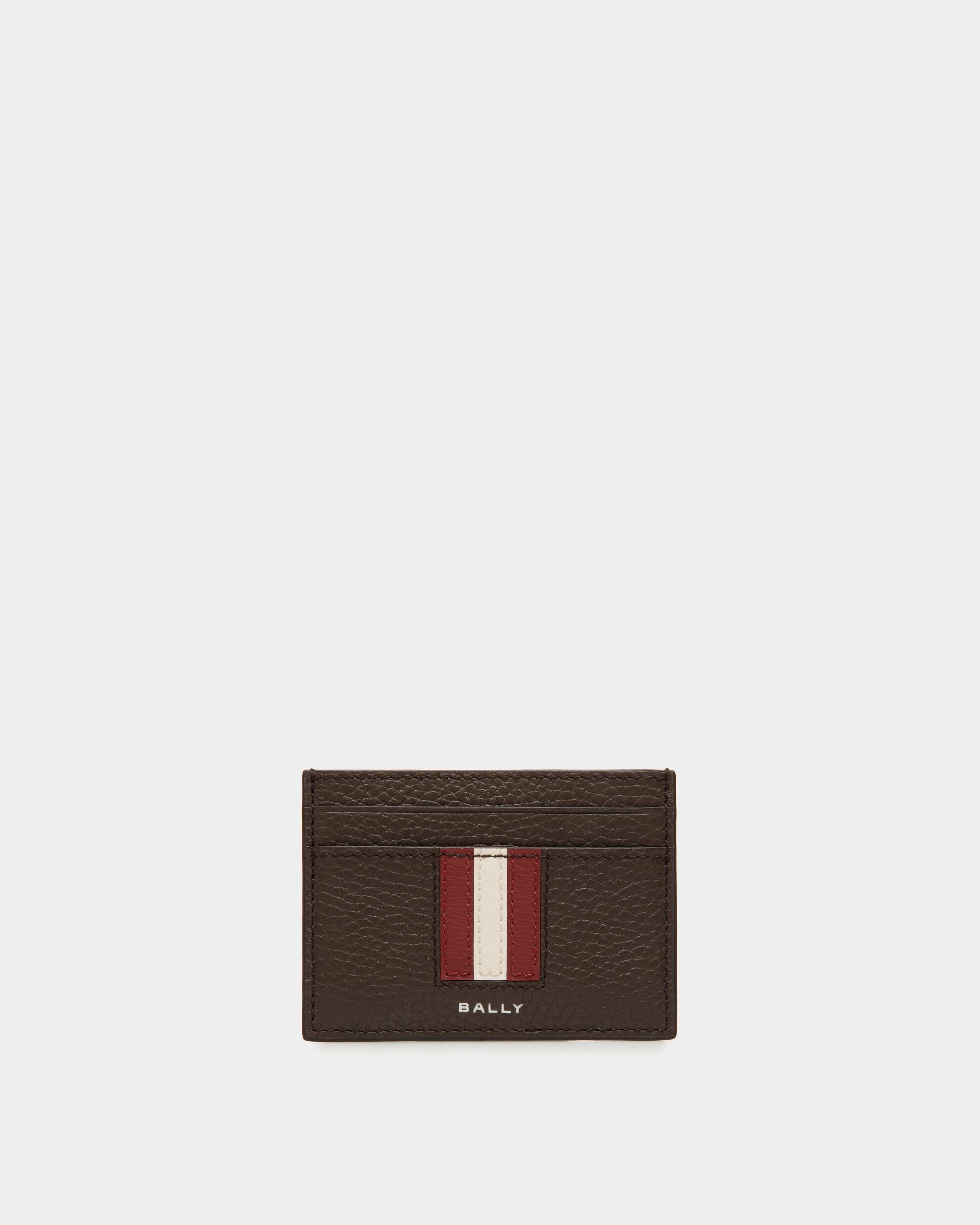 Ribbon Card Holder in Ebano Leather - Men's - Bally - 01