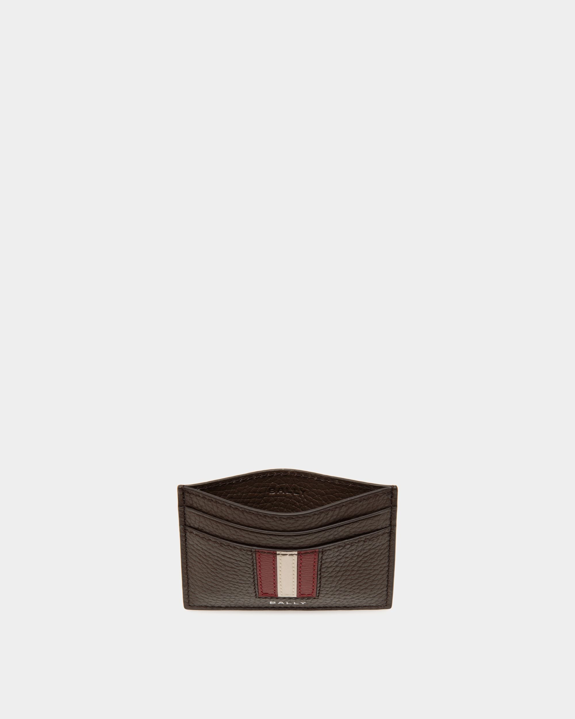 Ribbon Card Holder in Ebano Leather - Men's - Bally - 03