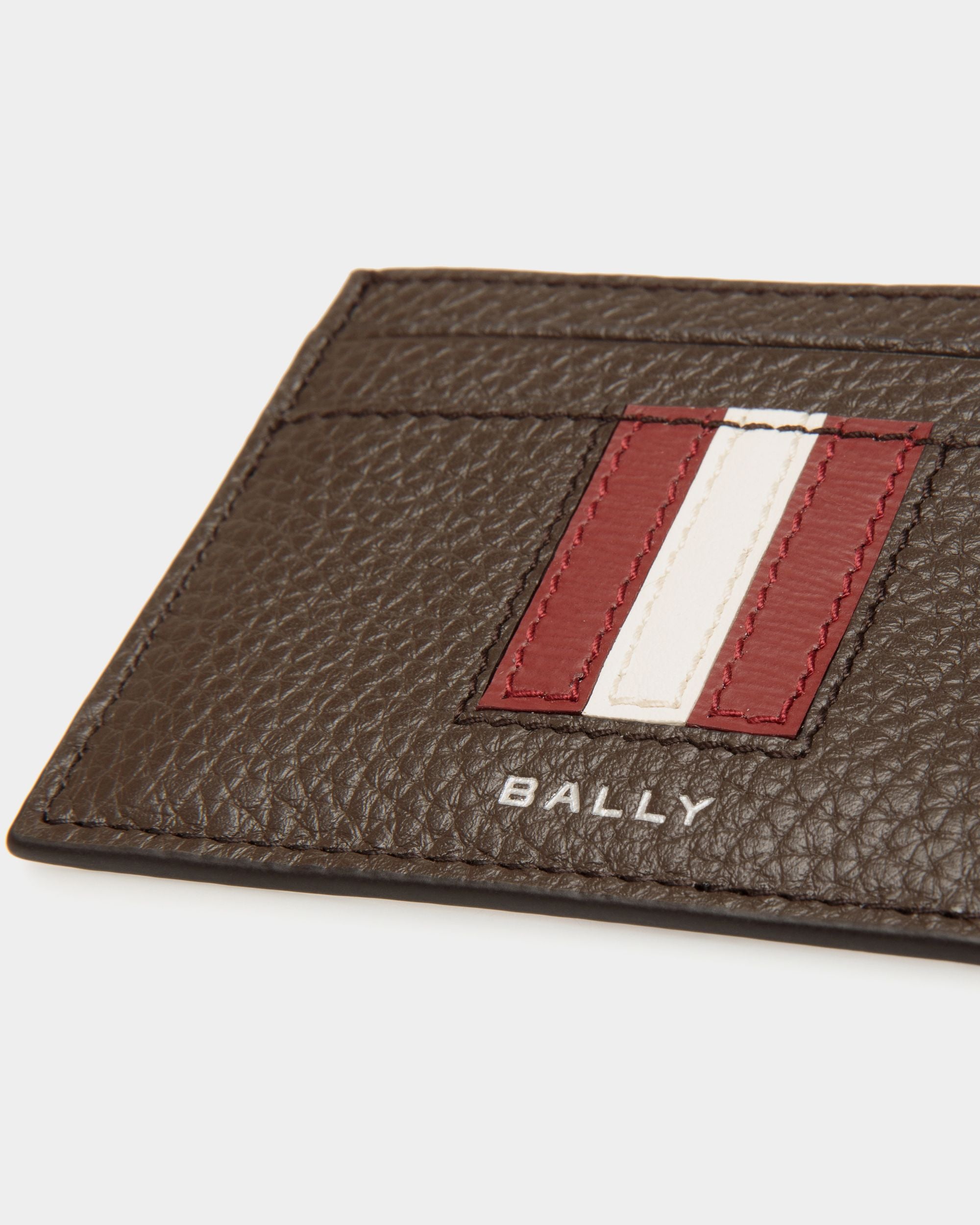 Ribbon Card Holder in Ebano Leather - Men's - Bally - 04