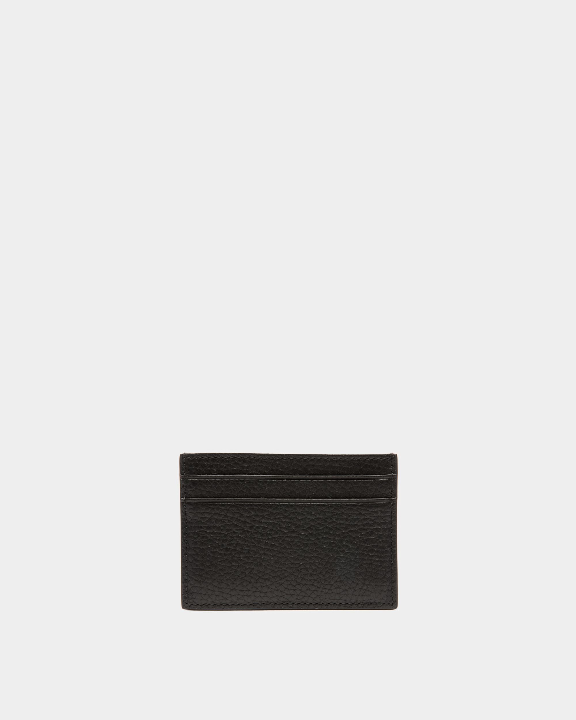 Ribbon Card Holder In Black Grained Leather - Men's - Bally - 02
