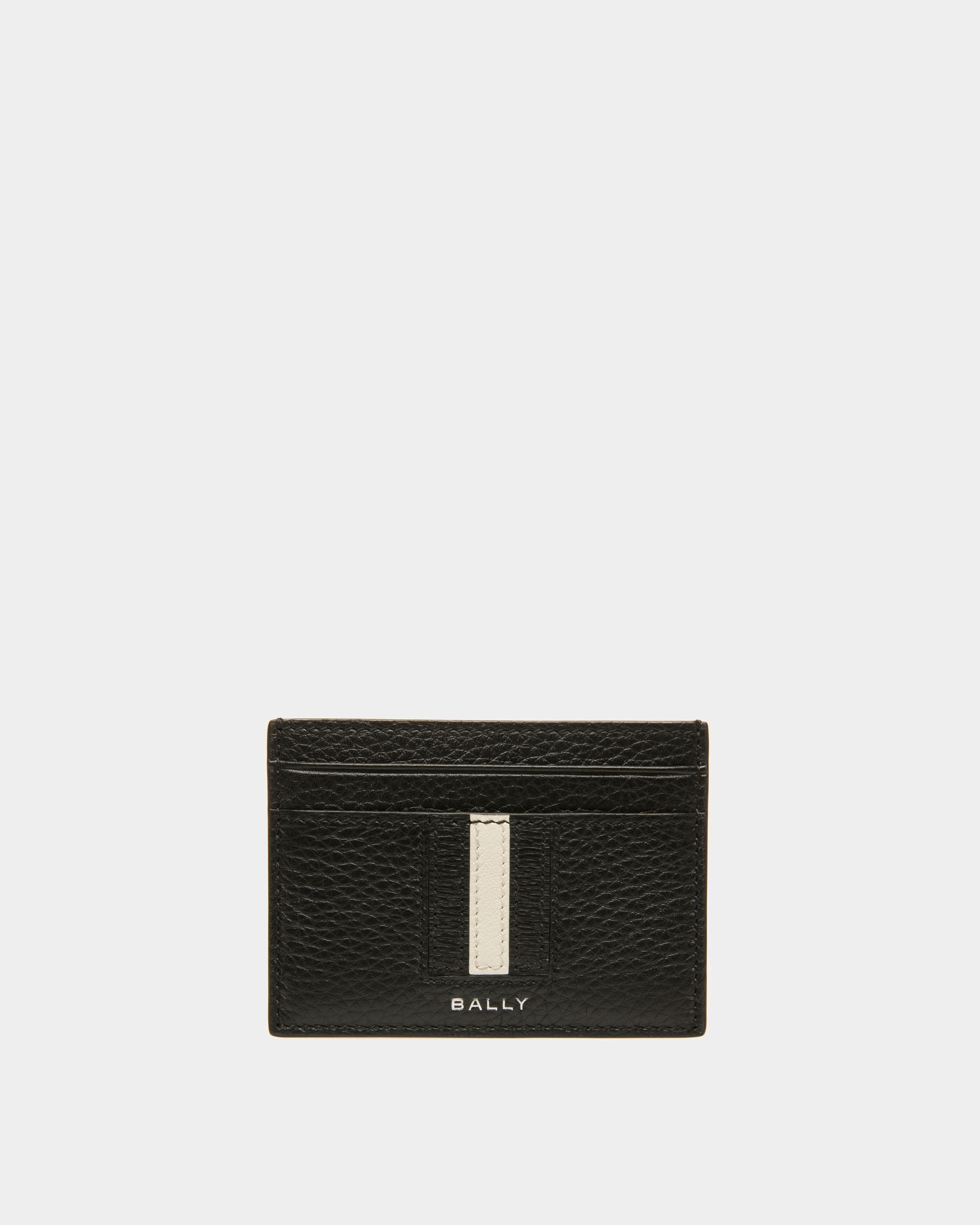 Ribbon Card Holder In Black Leather - Men's - Bally - 01