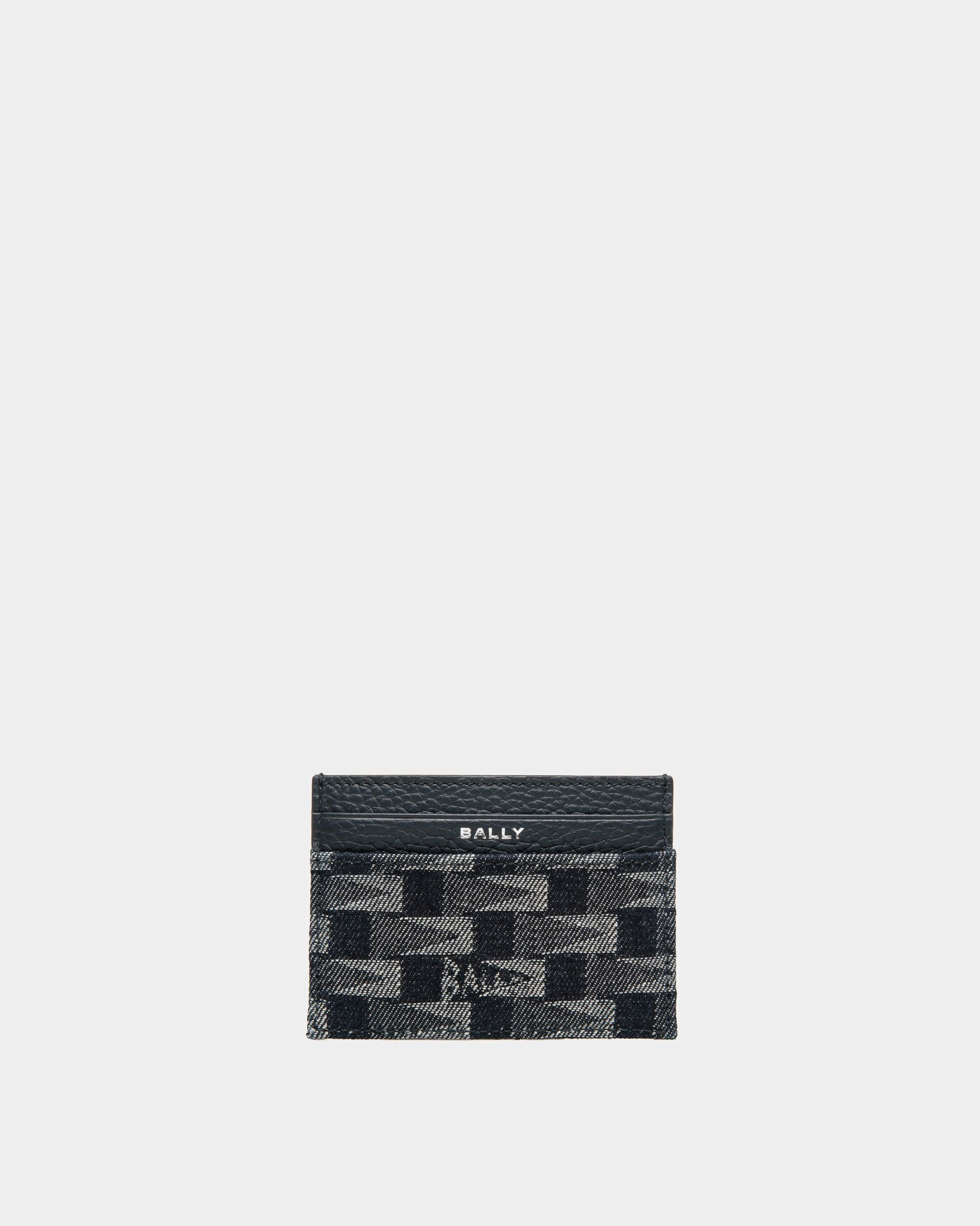 Pennant Credit Card Case in Denim - Men's - Bally - 01