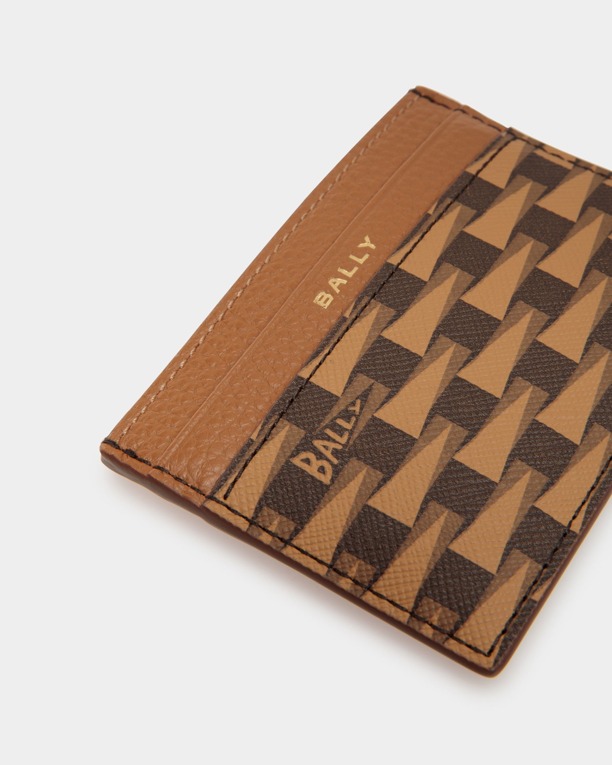 Pennant Business Card Holder In Brown Synthetic - Men's - Bally - 04