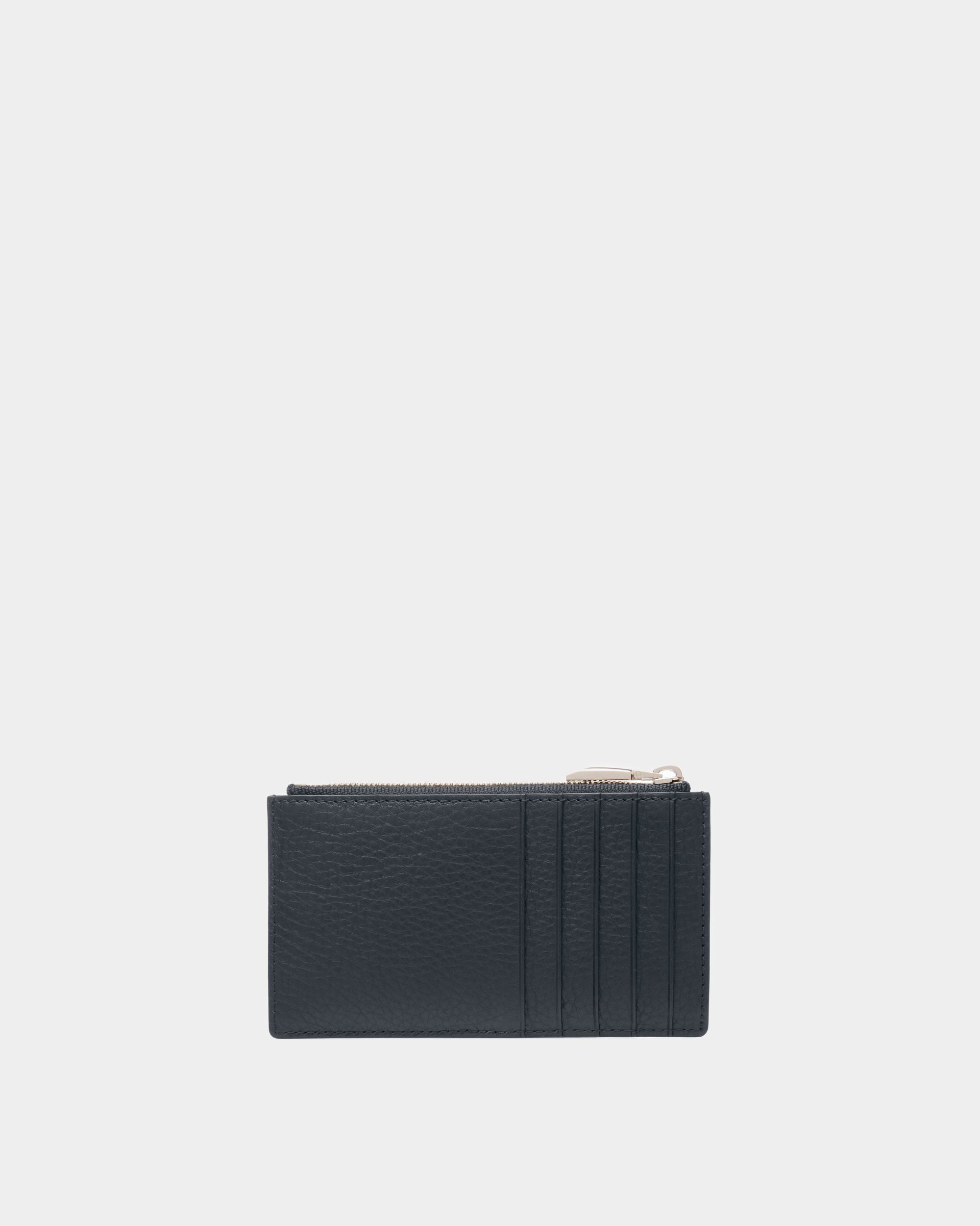 Ribbon Business Card Holder In Midnight Leather - Men's - Bally - 02