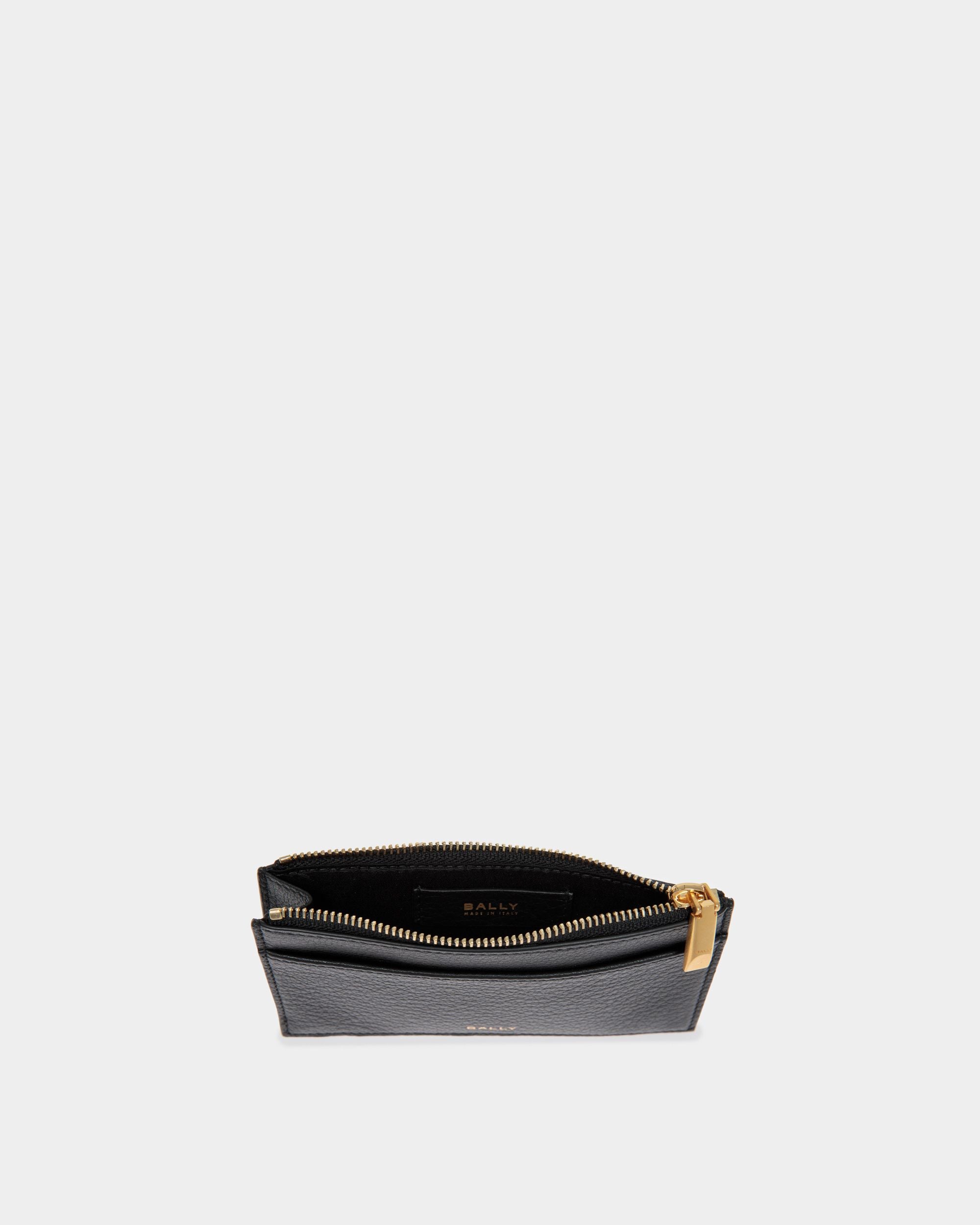 7 CC Zip Card Holder In Black Leather - Men's - Bally - 03
