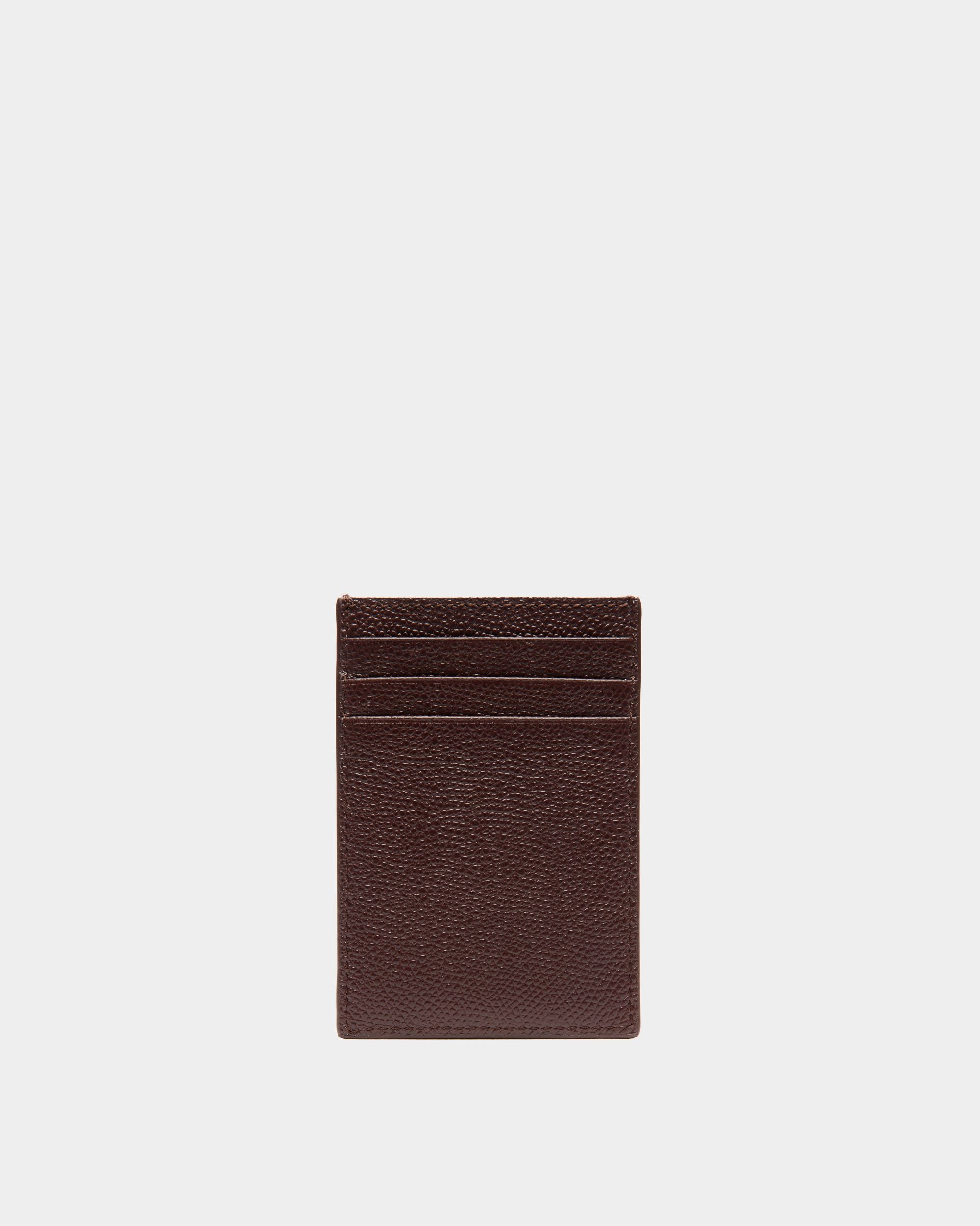 Flag Card Holder In Brown Leather - Men's - Bally - 02
