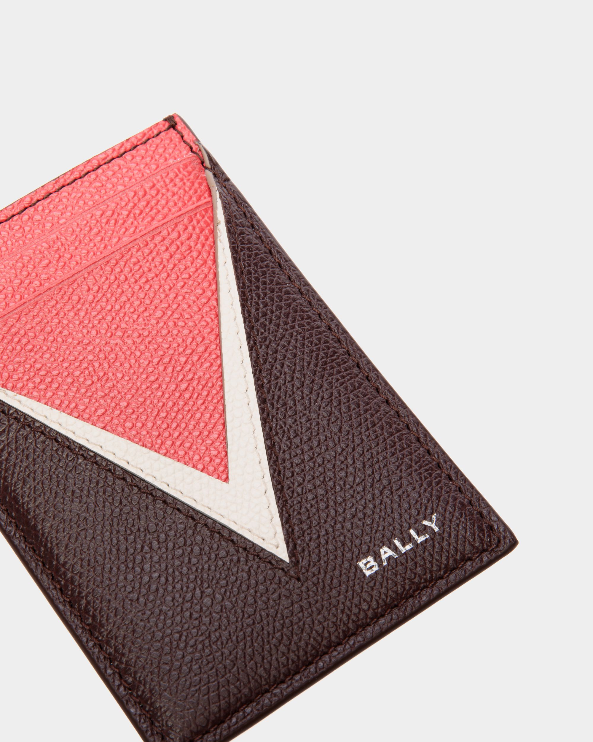 Flag Card Holder In Brown Leather - Men's - Bally - 04
