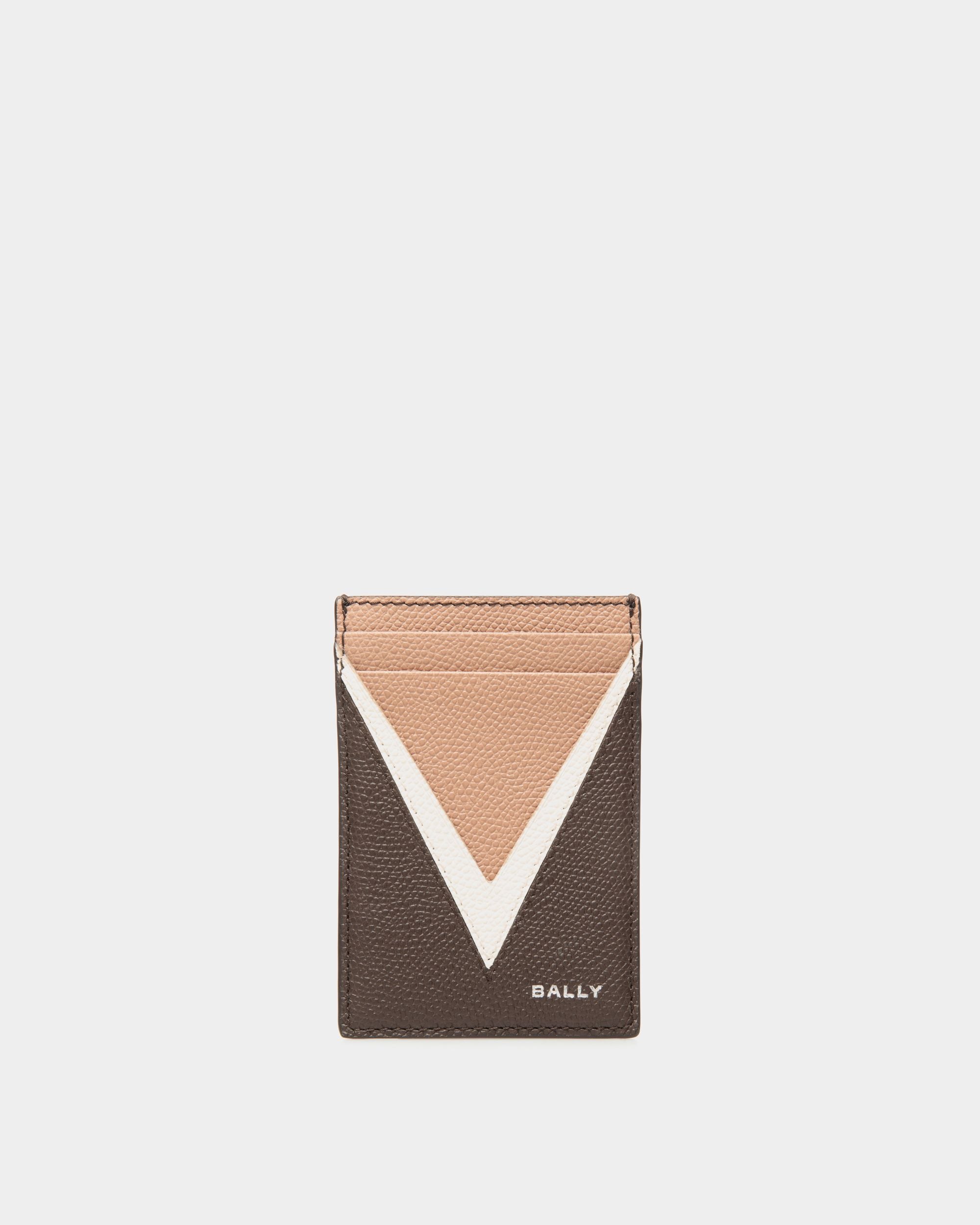 Flag Card Holder in Ebano Leather - Men's - Bally - 01