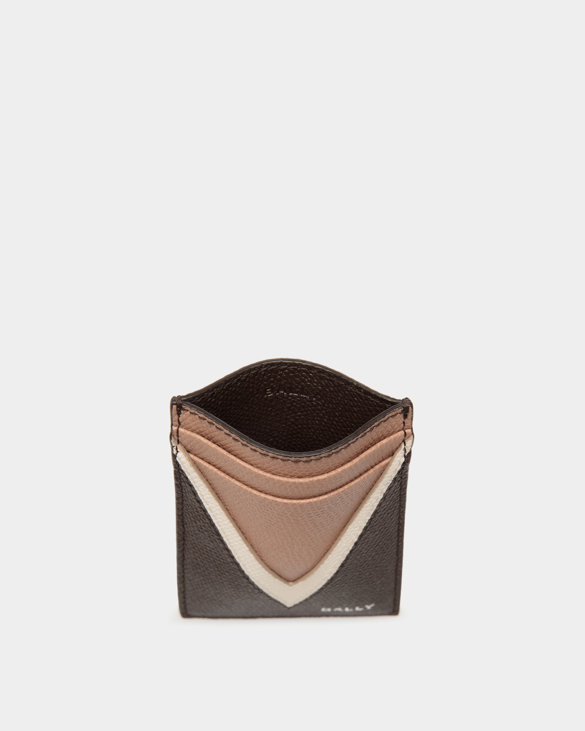 Flag Card Holder in Ebano Leather - Men's - Bally - 03