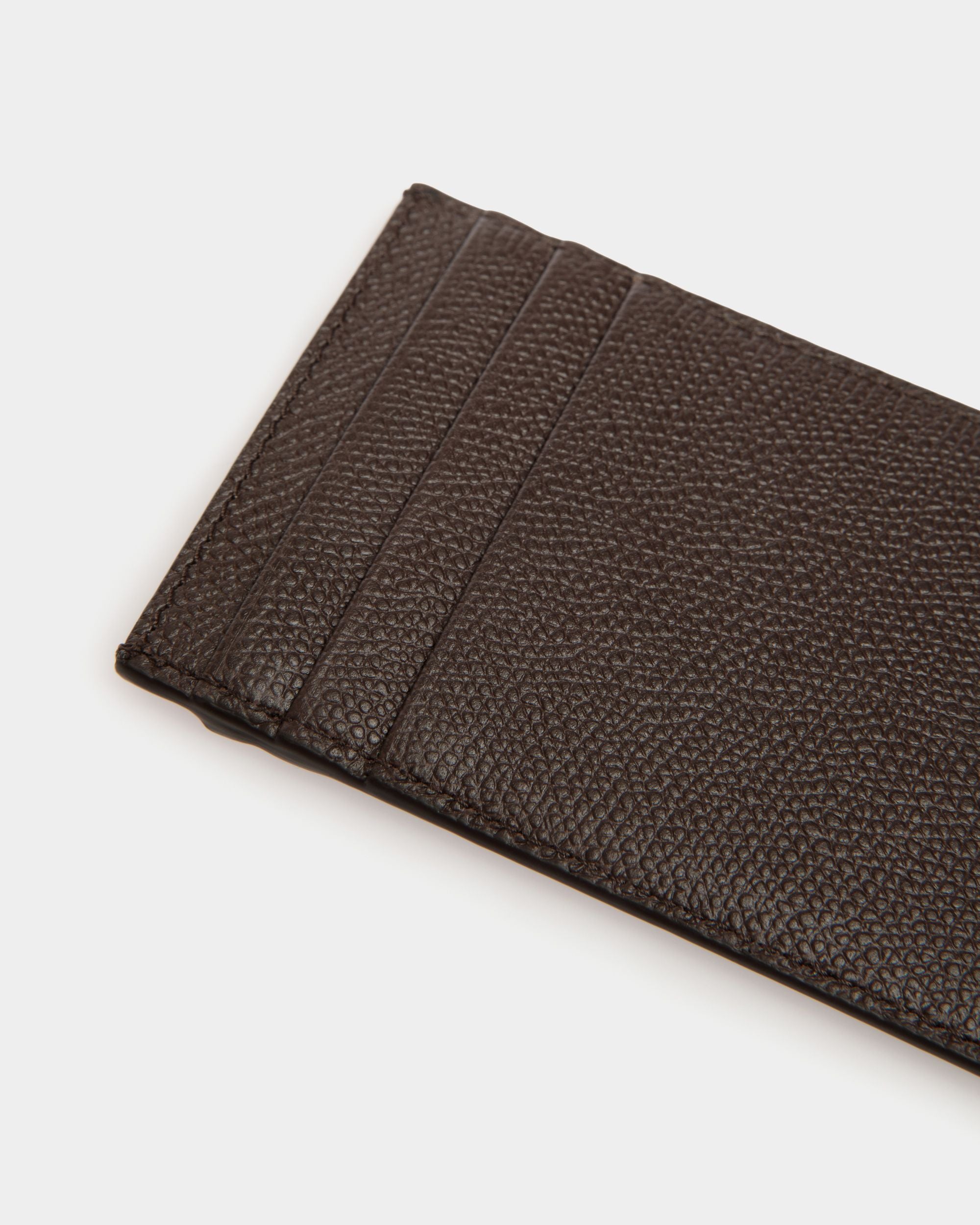 Flag Card Holder in Ebano Leather - Men's - Bally - 05