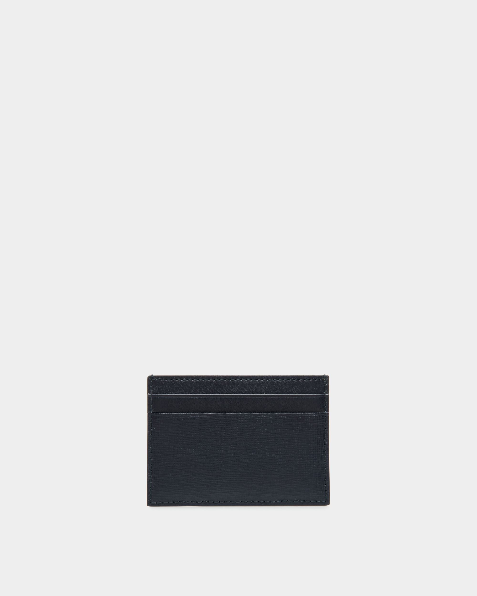 Mythos Card Holder in Navy Blue Recycled Leather - Men's - Bally - 02