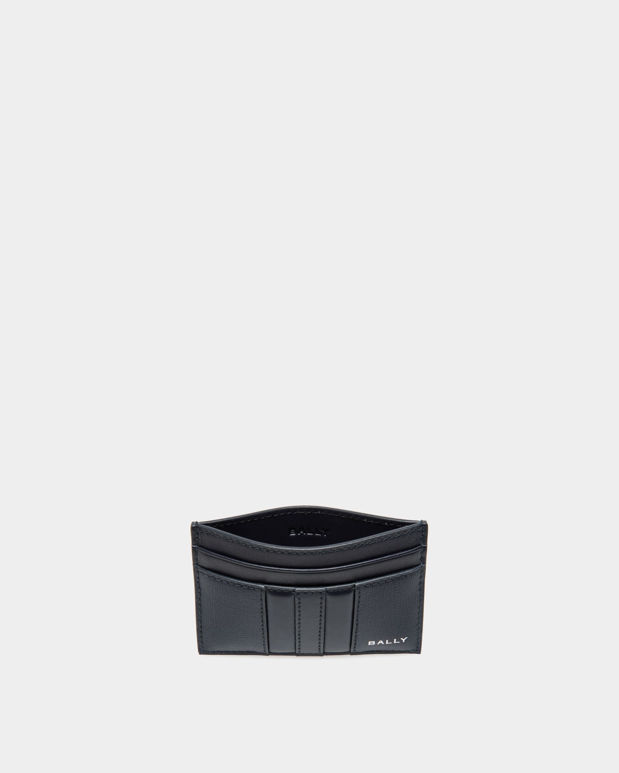 Mythos Card Holder in Navy Blue Recycled Leather - Men's - Bally - 03