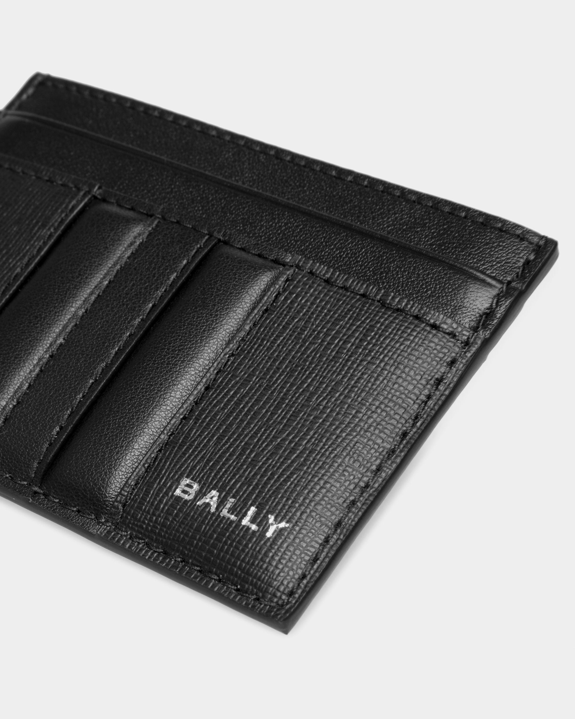 Mythos Card Holder In Black Recycled Leather - Men's - Bally - 04