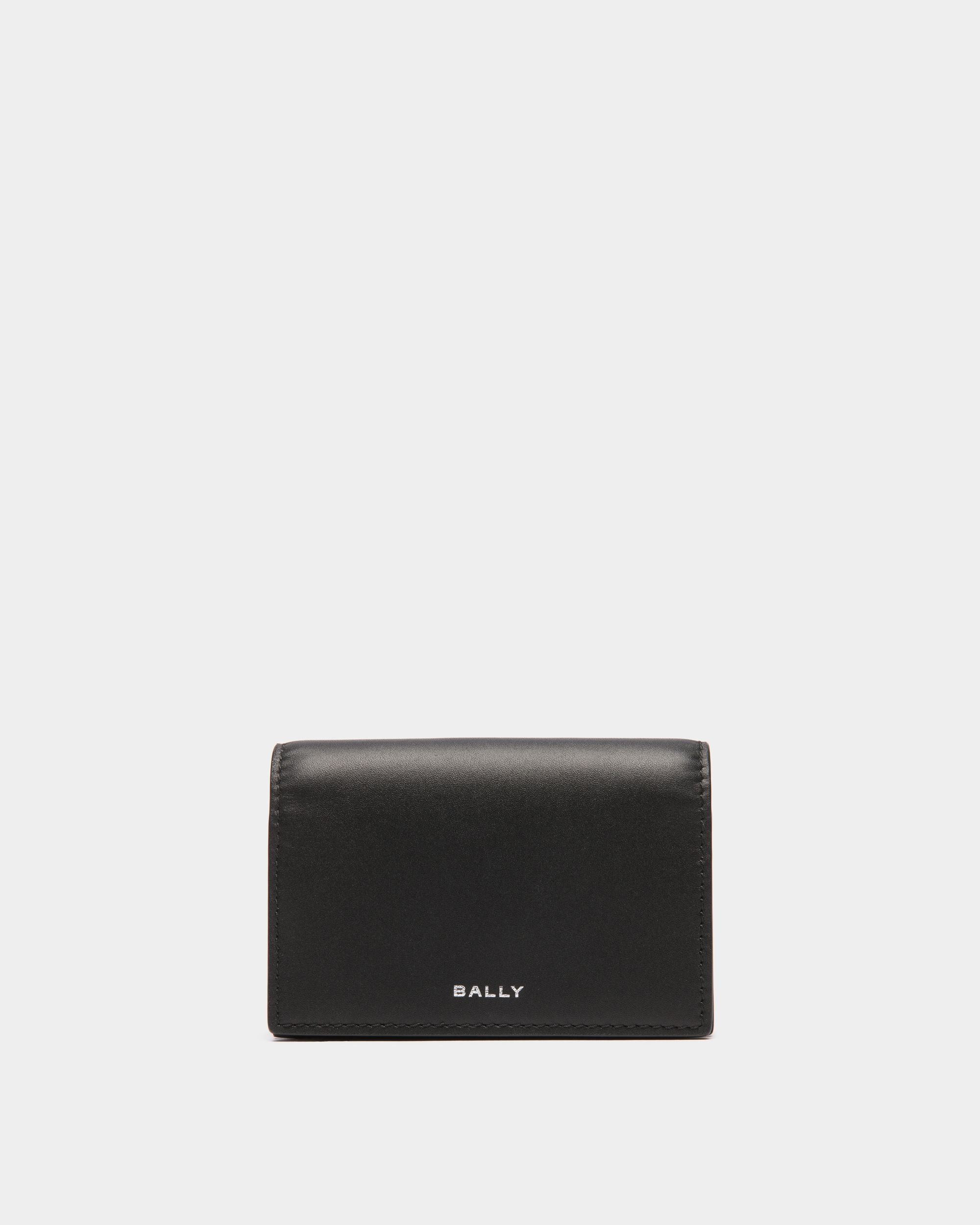 Deco Business Card Holder in Black Leather - Men's - Bally - 01