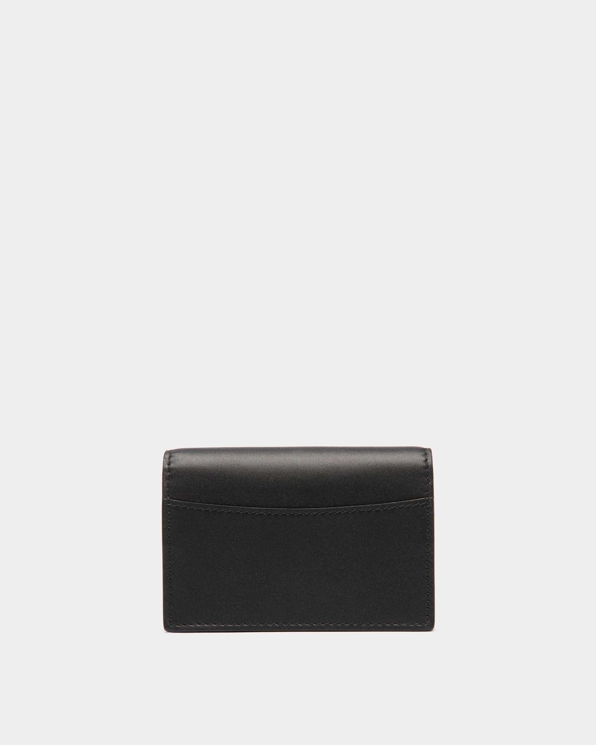 Deco Business Card Holder in Black Leather - Men's - Bally - 02