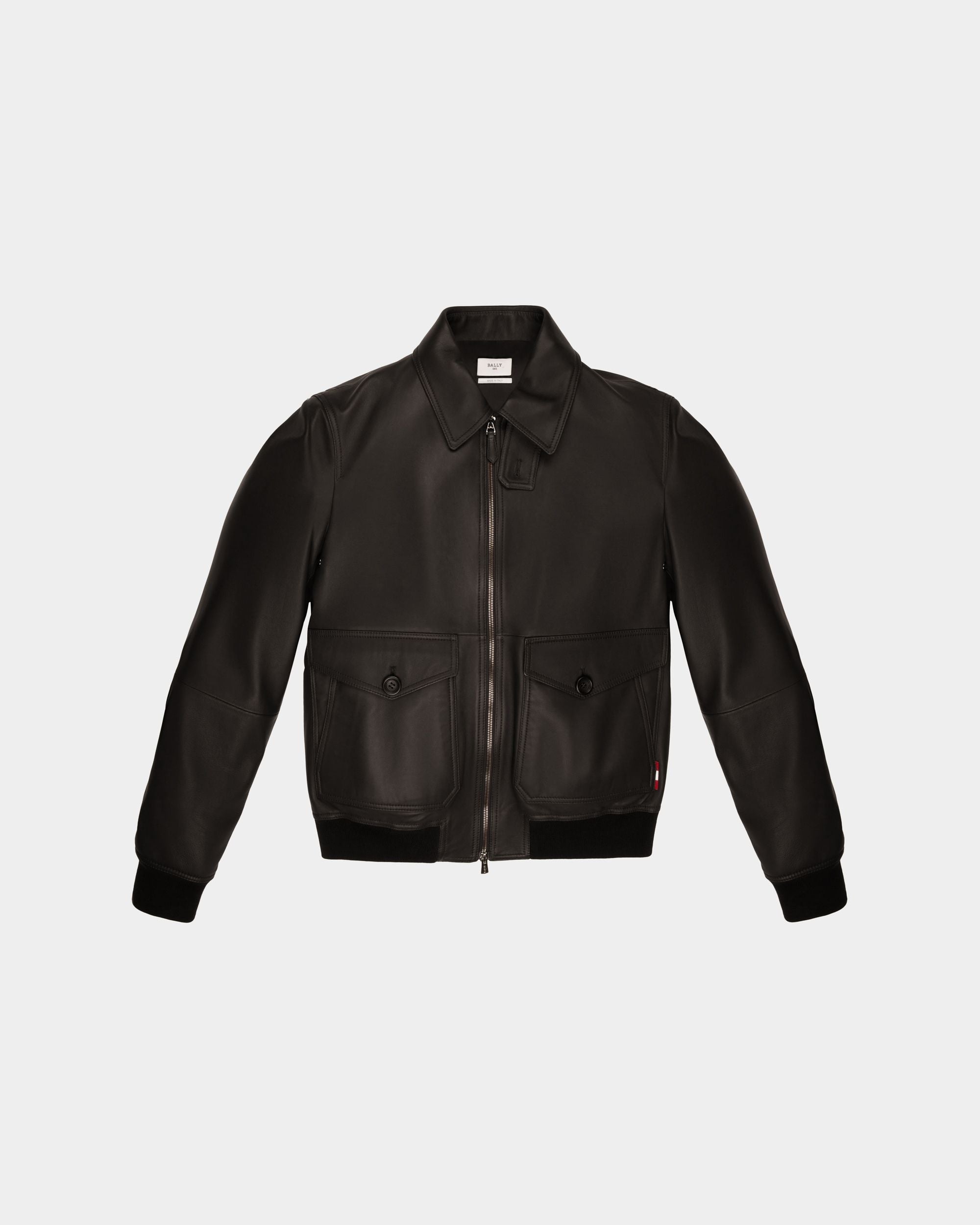 Leather Jacket In Black - Men's - Bally - 01
