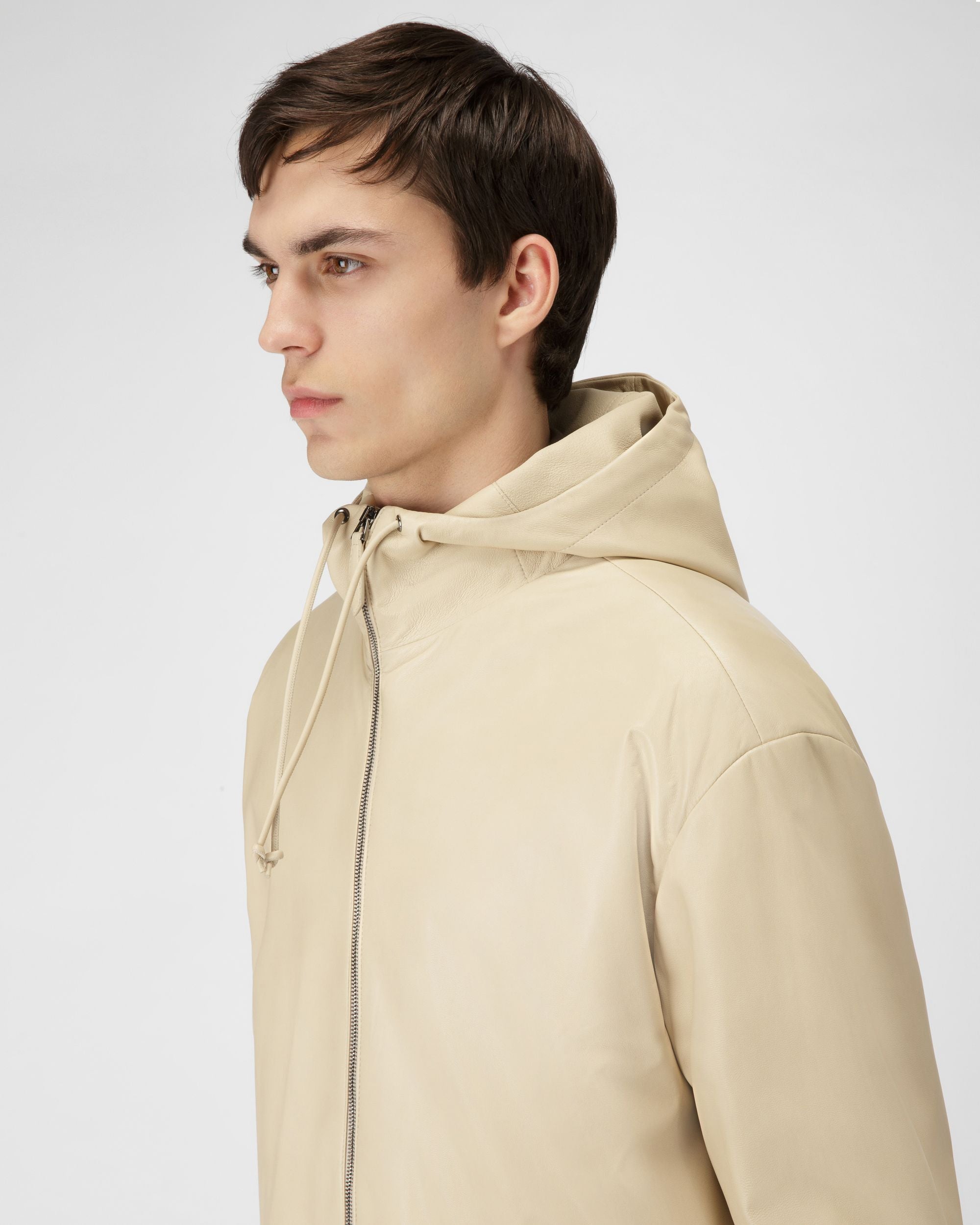 Leather Jacket In Beige - Men's - Bally - 02
