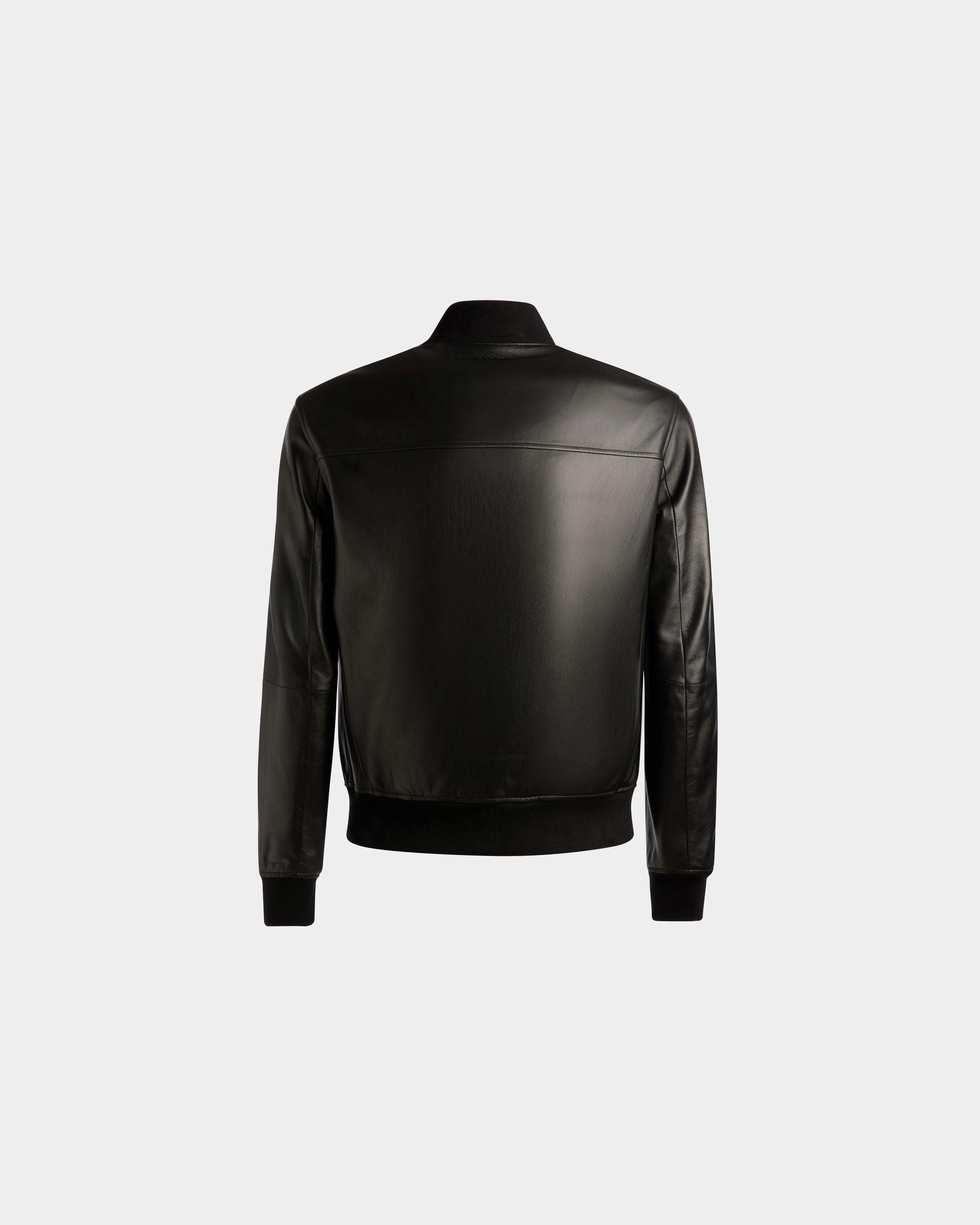 Bomber Jacket In Black Leather