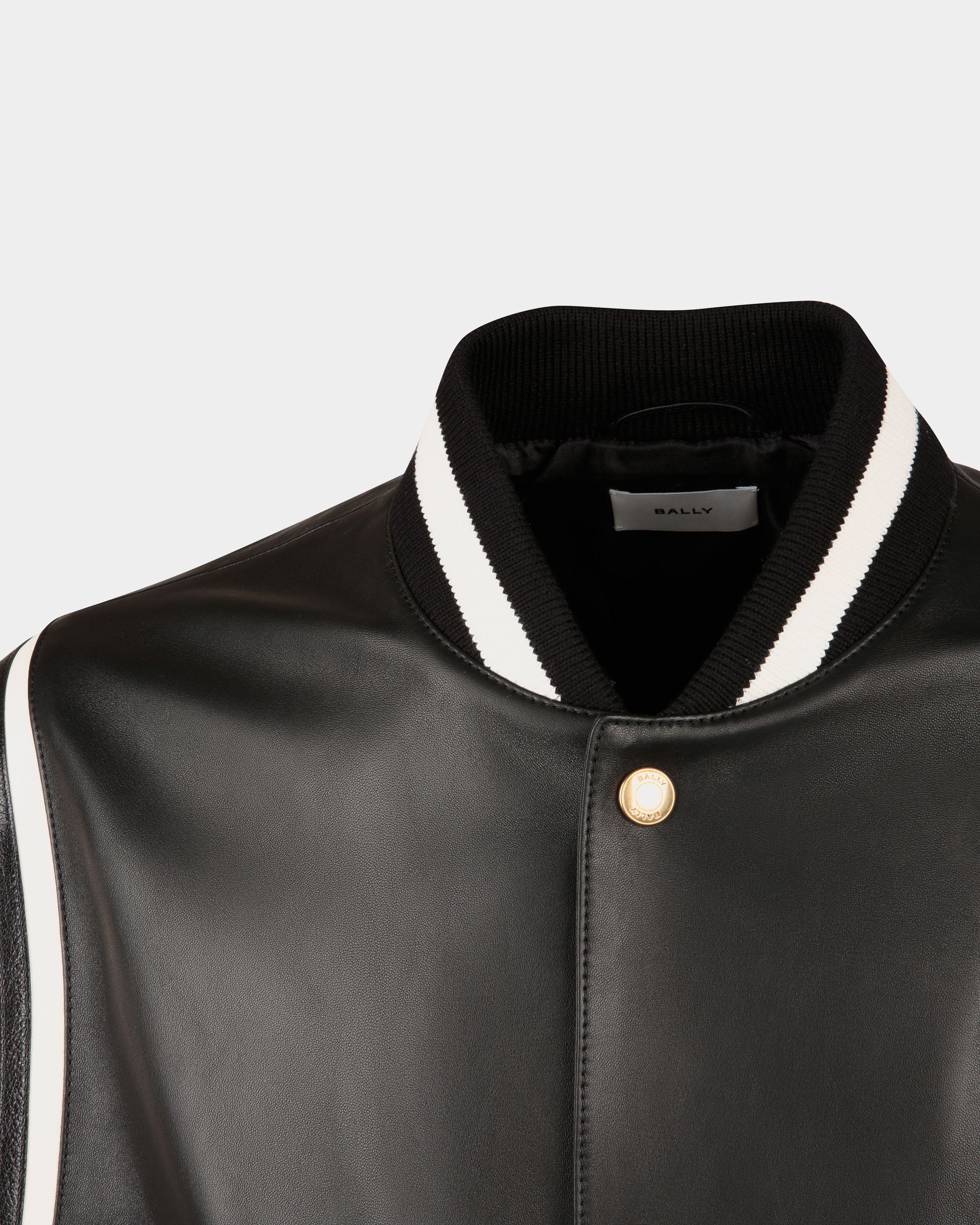 Bomber Jacket in Black Leather - Men's - Bally - 02