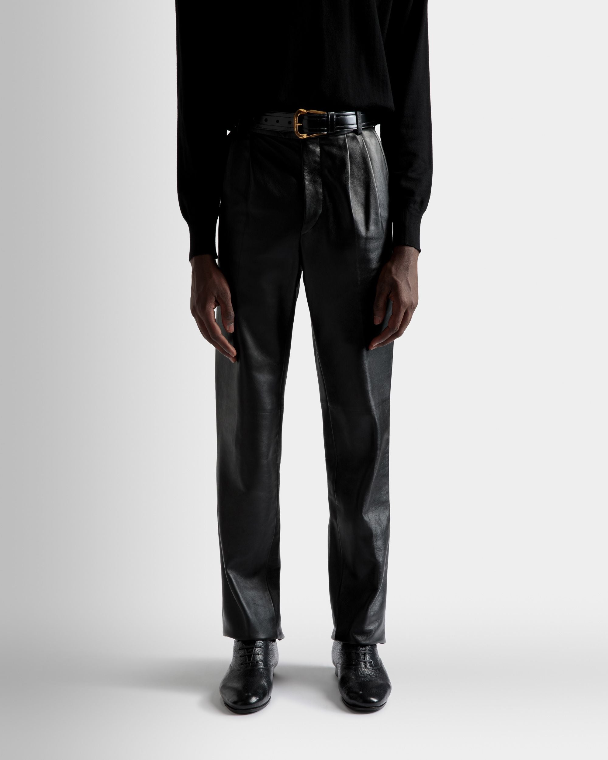 Leather Trousers In Black Leather - Men's - Bally - 03