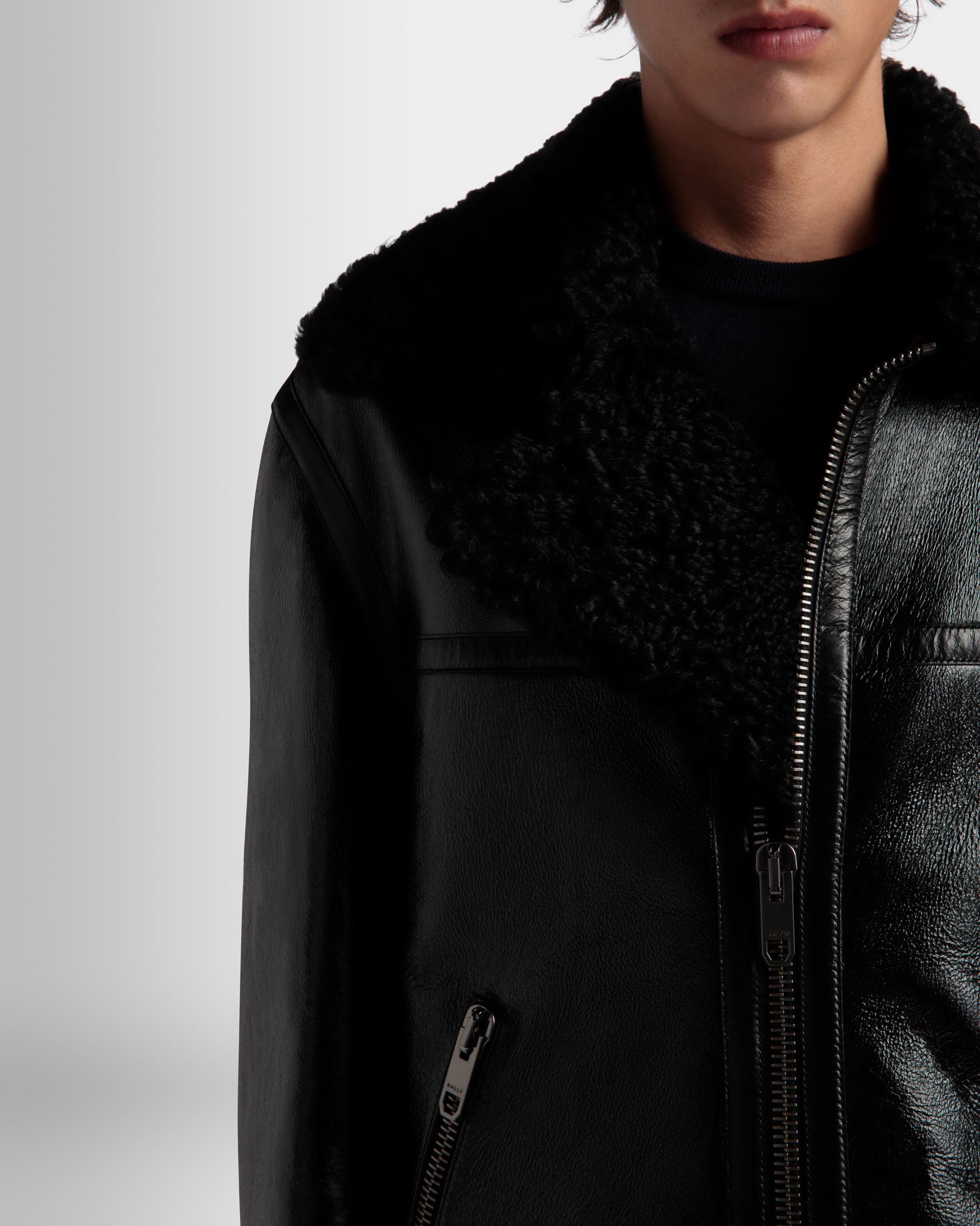 Adrien Brody Travel Collection Blouson In Black Leather - Men's - Bally - 04