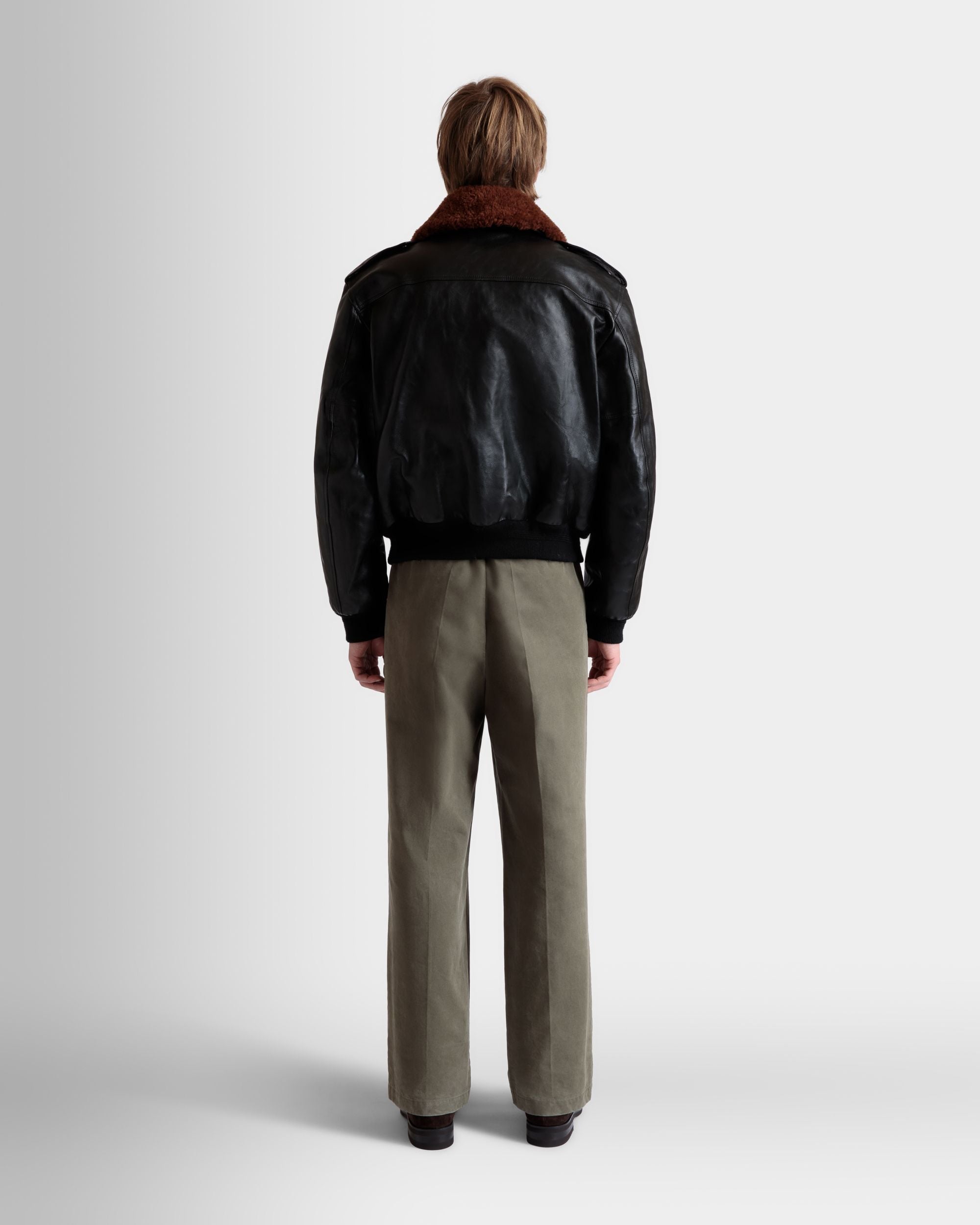 Aviator Jacket In Black Leather - Men's - Bally - 06