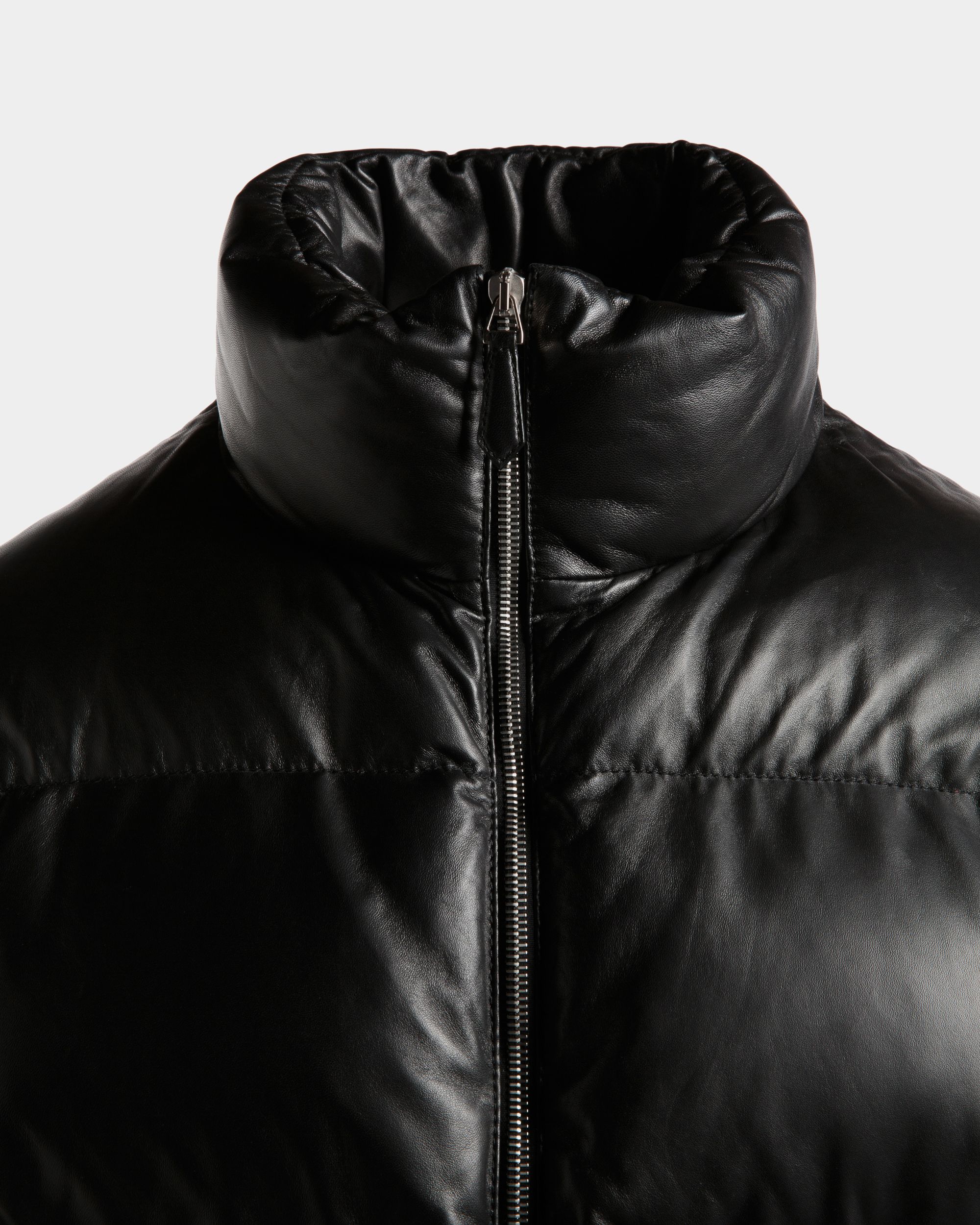 2-in-1 Puffer Jacket in Black Leather - Men's - Bally - 05