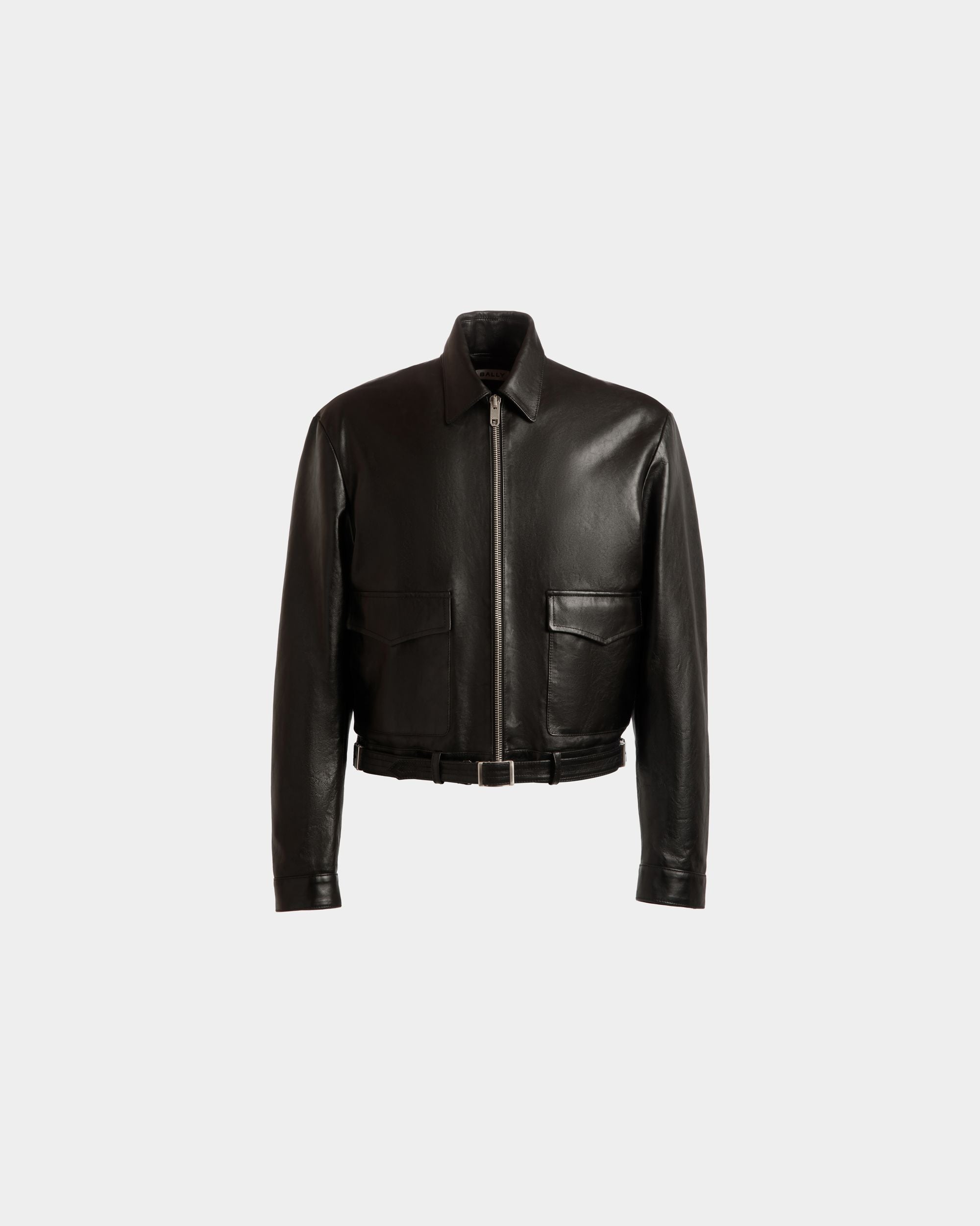 Shirt Jacket In Black Leather - Men's - Bally - 01