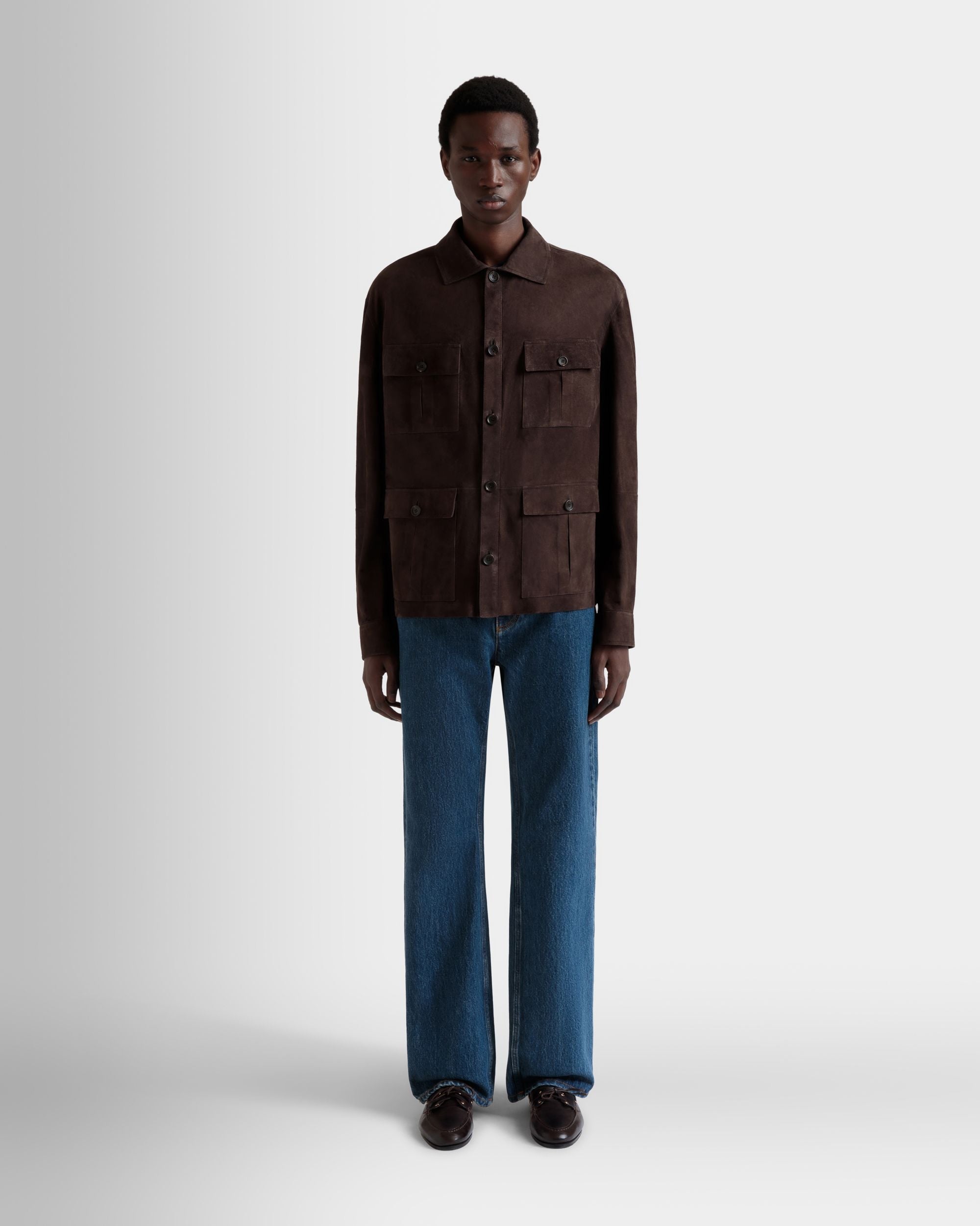 Safari Jacket in Ebano Suede - Men's - Bally - 02