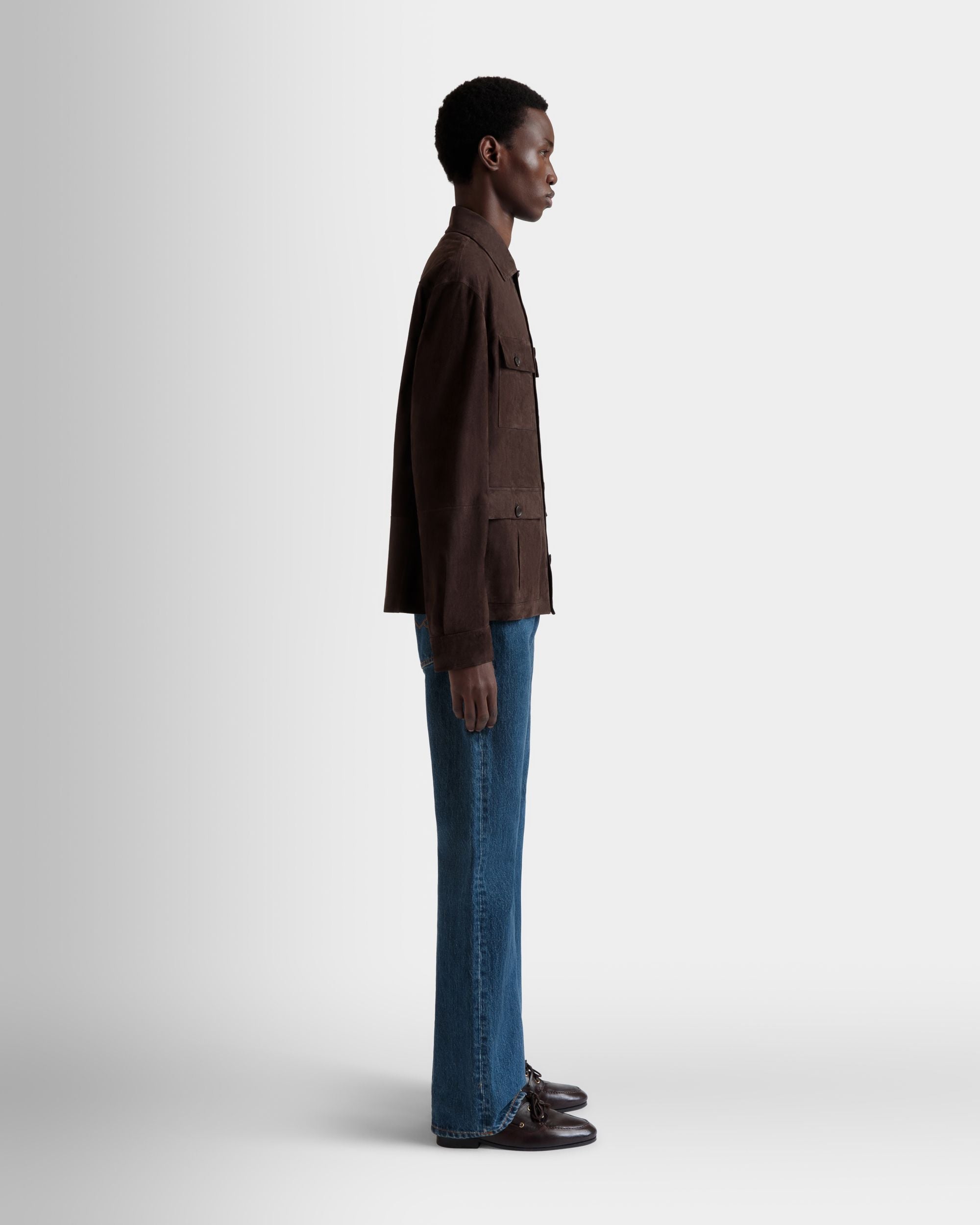 Safari Jacket in Ebano Suede - Men's - Bally - 05