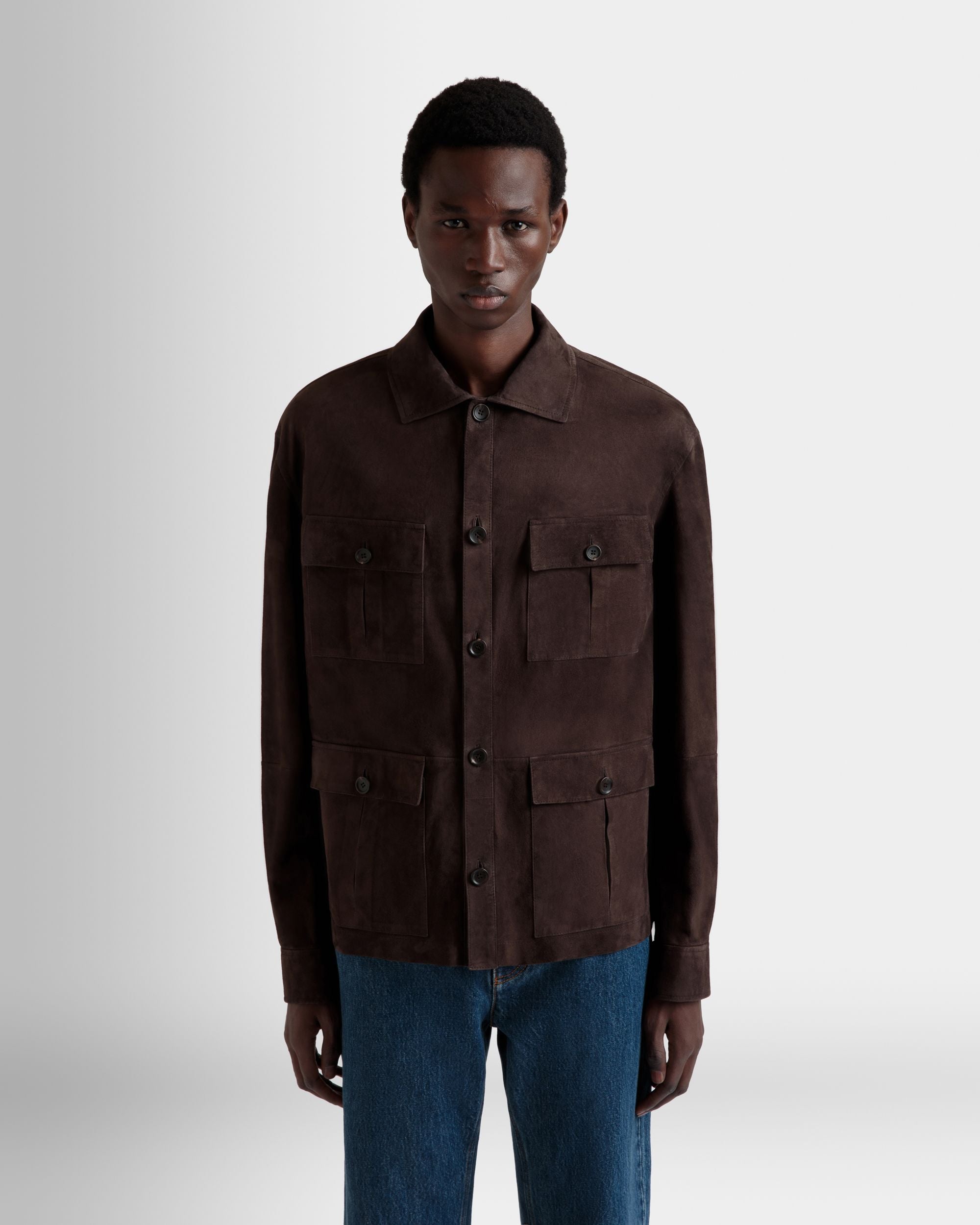 Safari Jacket in Ebano Suede - Men's - Bally - 08