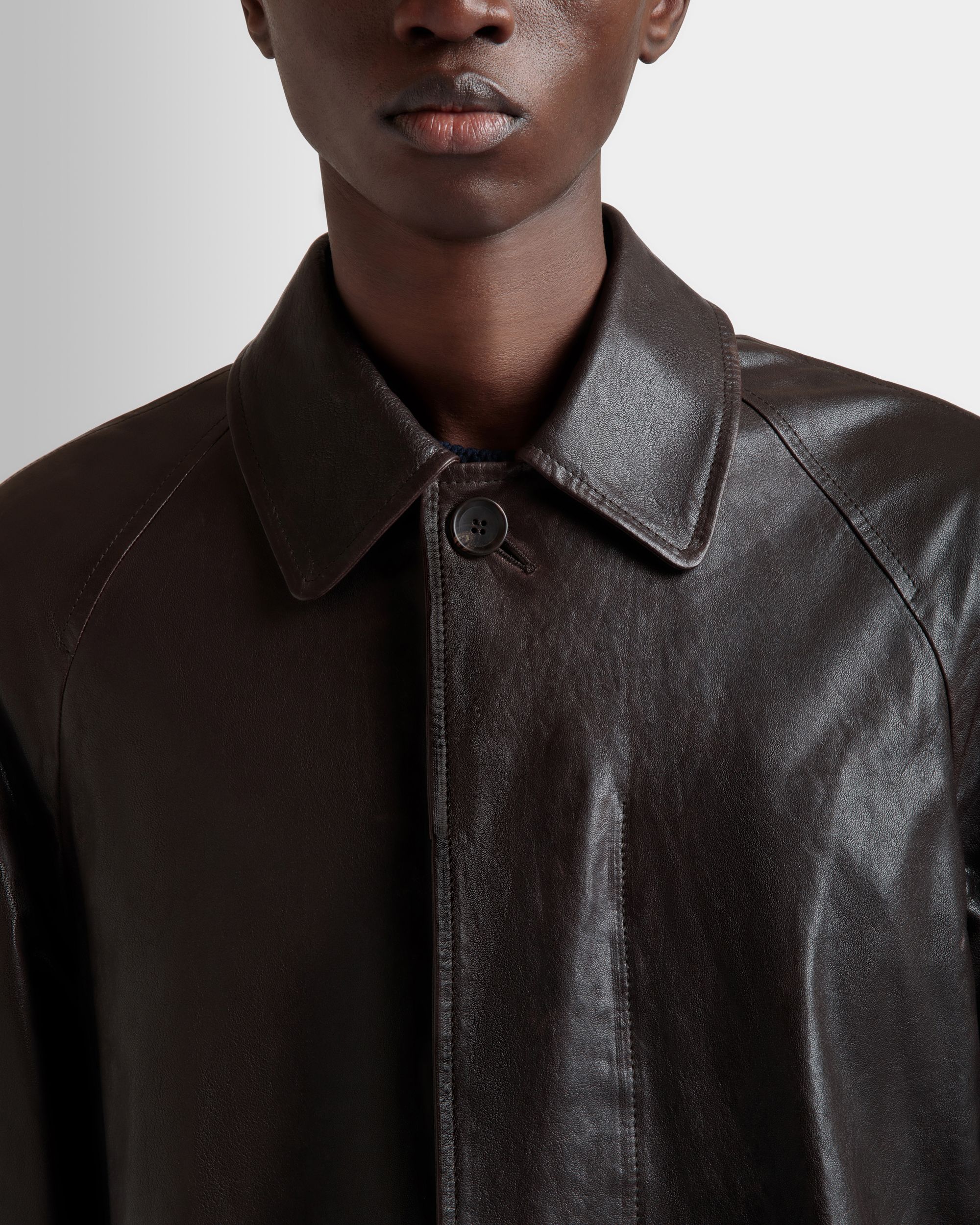 Coat in Brown Leather - Men's - Bally - 03