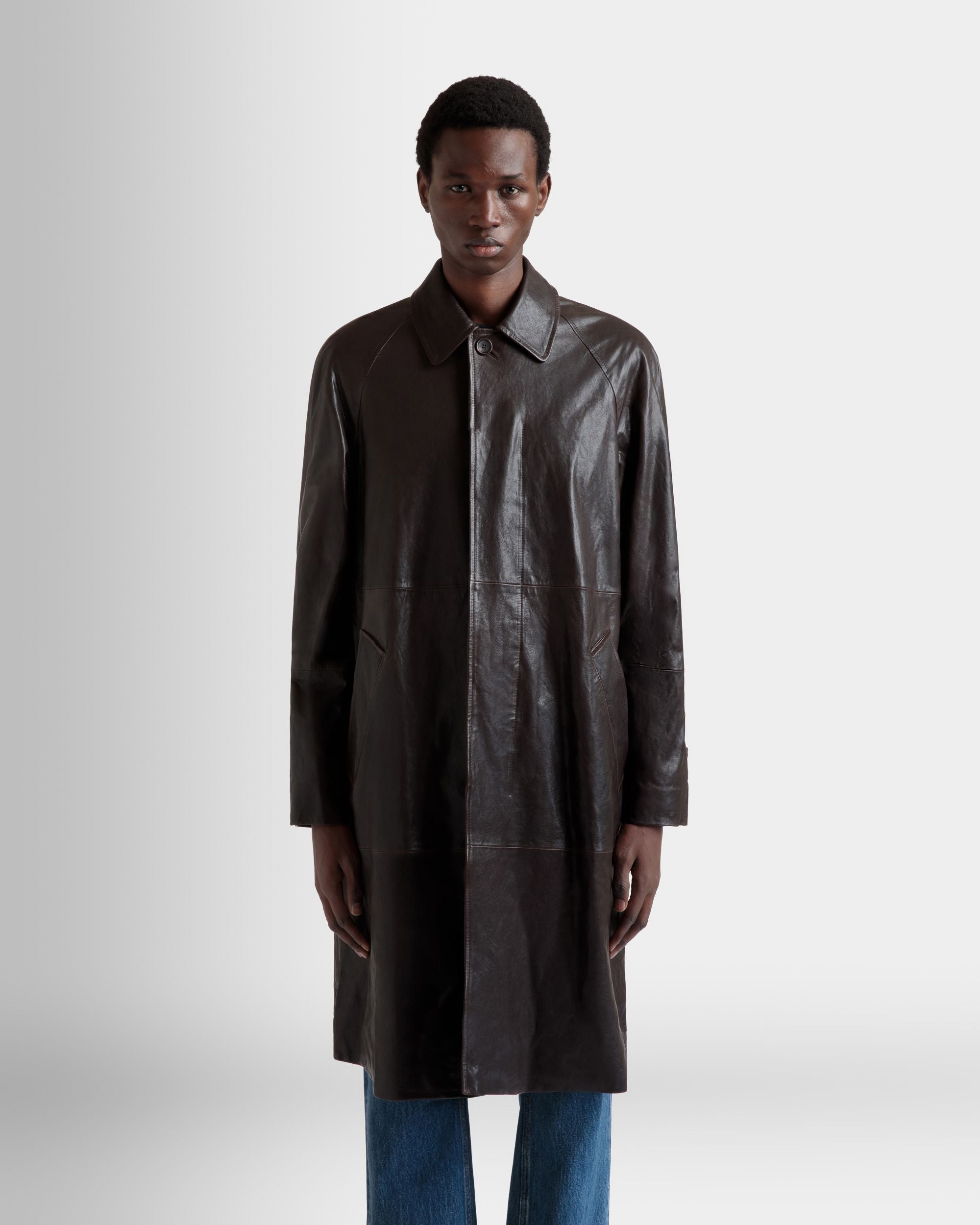Coat in Brown Leather - Men's - Bally - 08