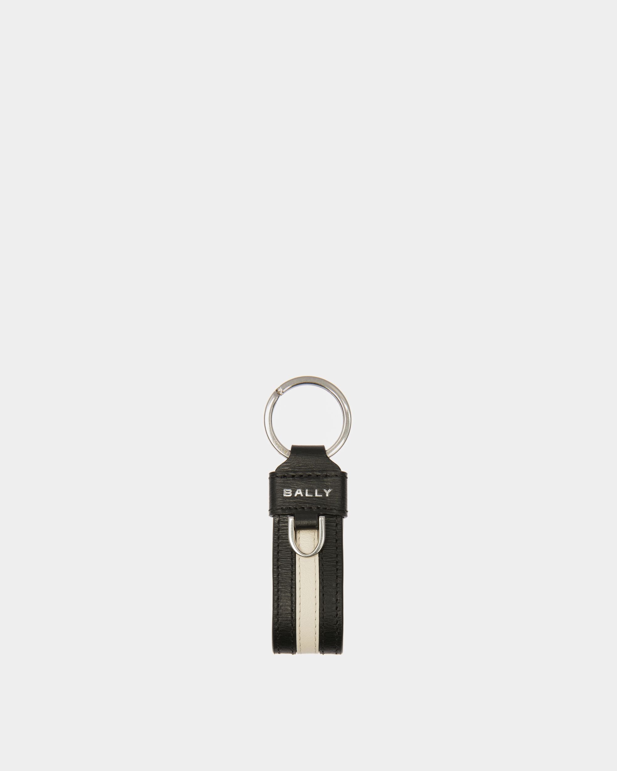 Ribbon Key Holder In Black Leather - Men's - Bally - 01