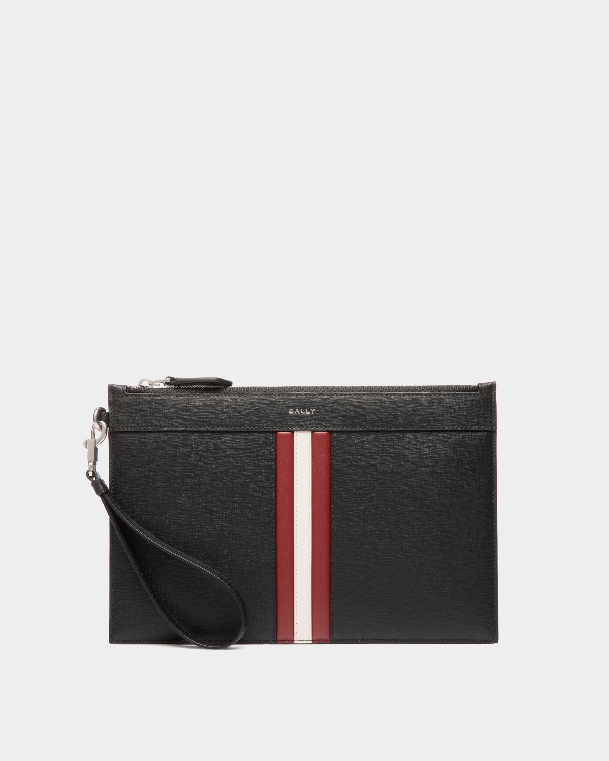 Mythos Pochette In Black Recycled Leather - Men's - Bally - 01