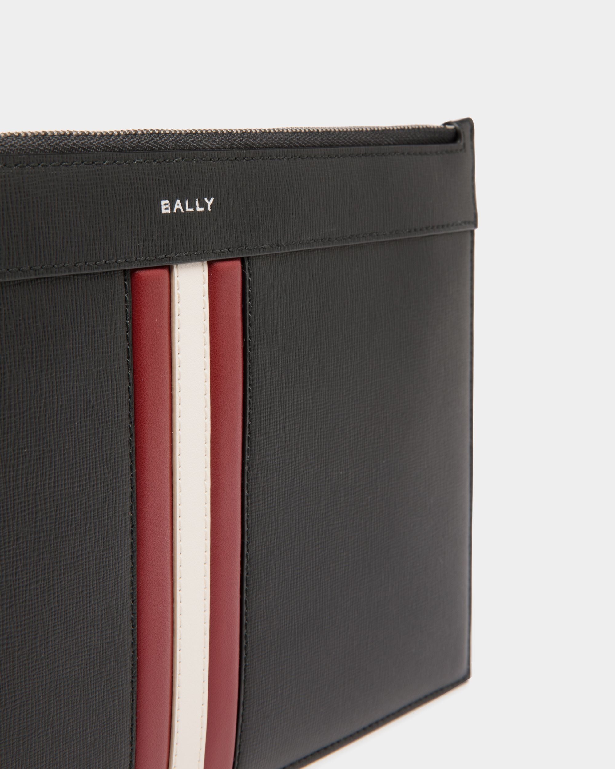 Mythos Pochette In Black Recycled Leather - Men's - Bally - 04