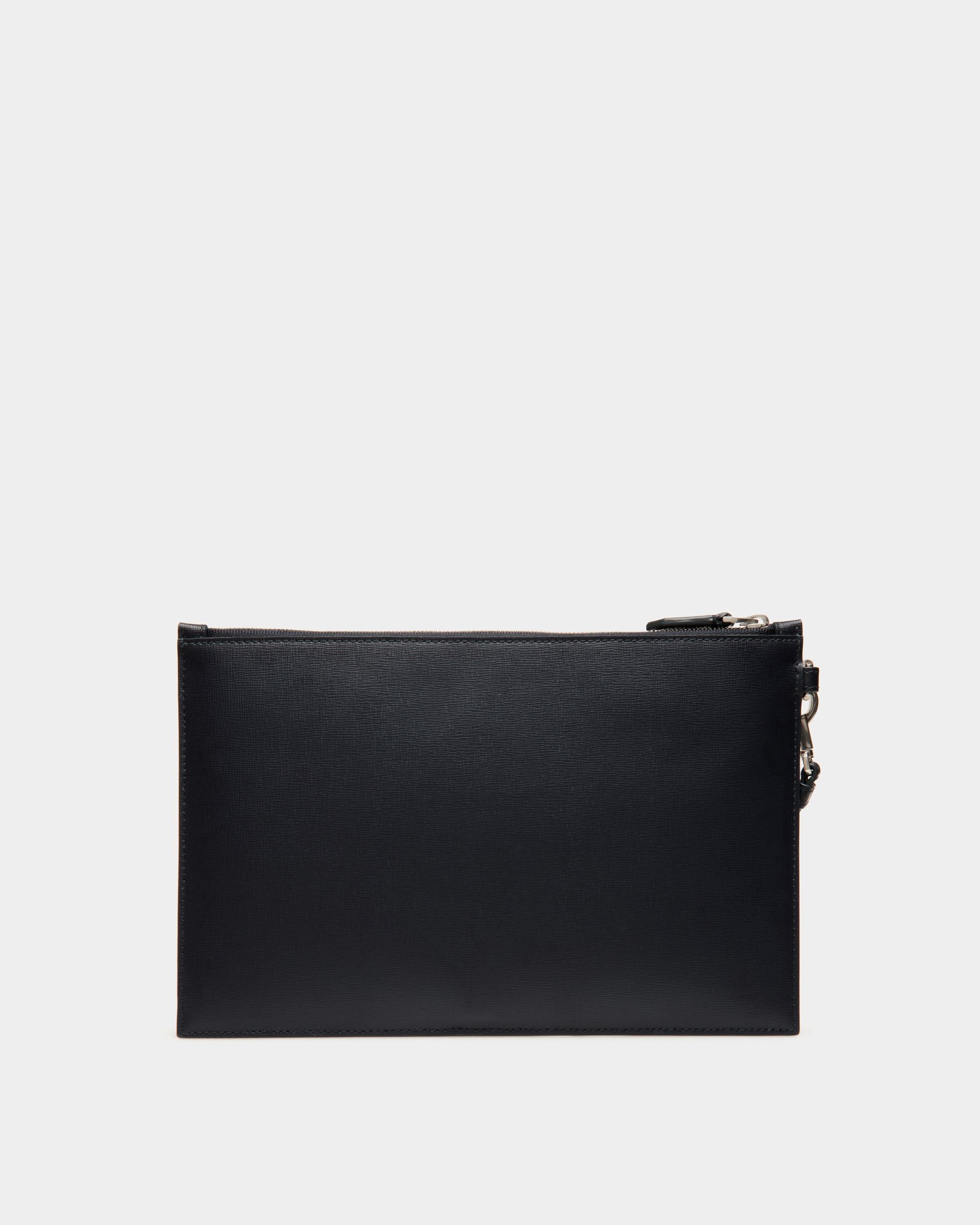 Mythos Pochette in Navy Blue Recycled Leather - Men's - Bally - 02